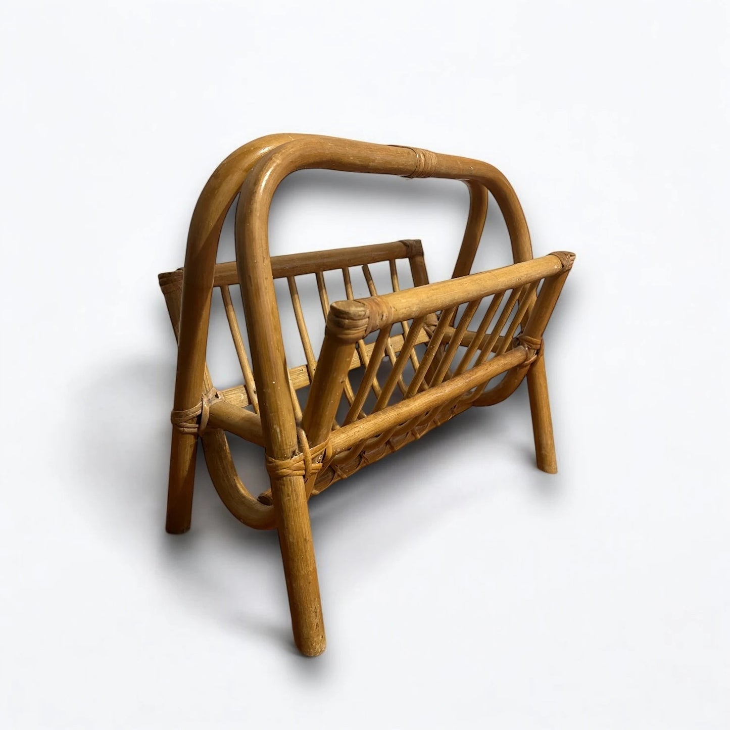 Mid century bamboo magazine rack