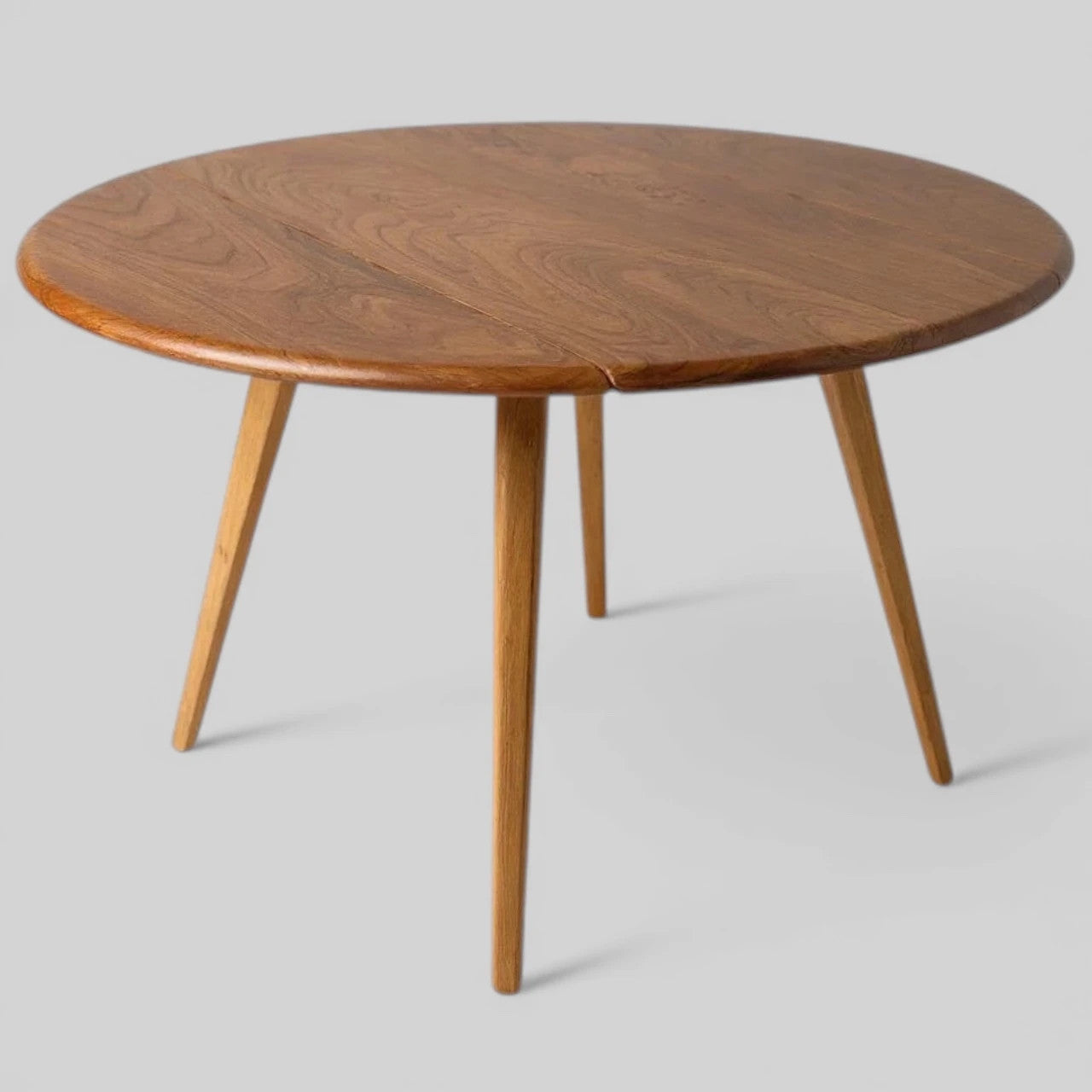 1960s Ercol Windsor Round Drop Leaf Dining Table
