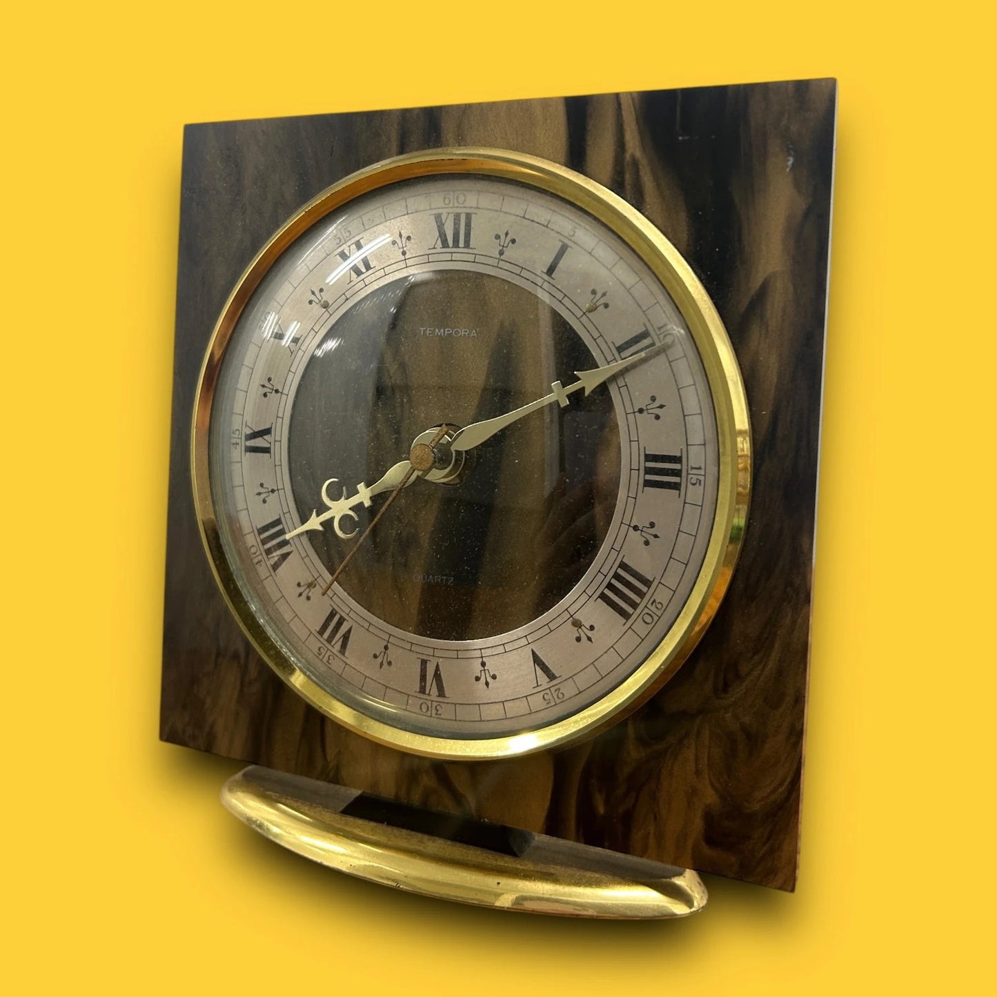 Mid Century Tortoiseshell Tempora Table Clock
