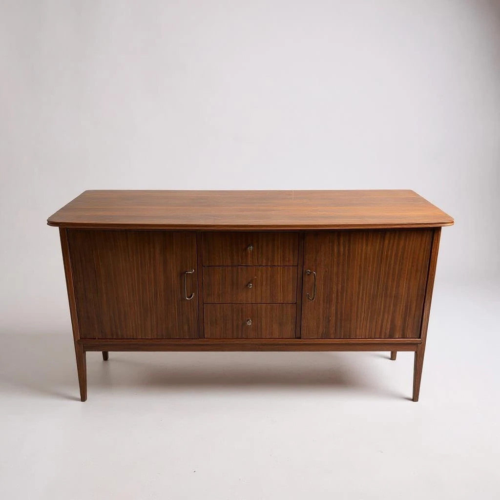 Vanson Teak & Mahogany Sideboard Credenza | Mid Century Modern Vintage Storage Cabinet