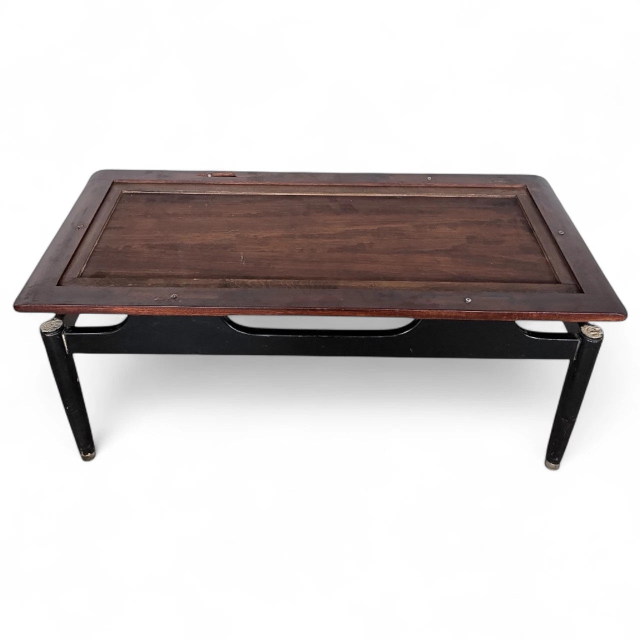 Mid-Century G Plan Librenza Coffee Table | E. Gomme 1960s Teak & Black Frame | Distressed Reverse
