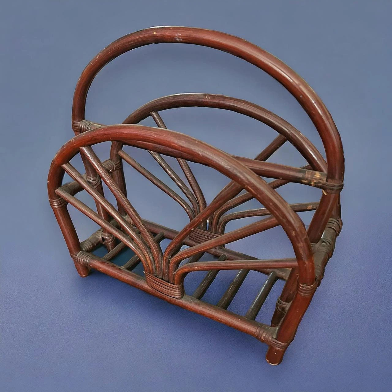 Mid Century Bamboo Magazine Rack