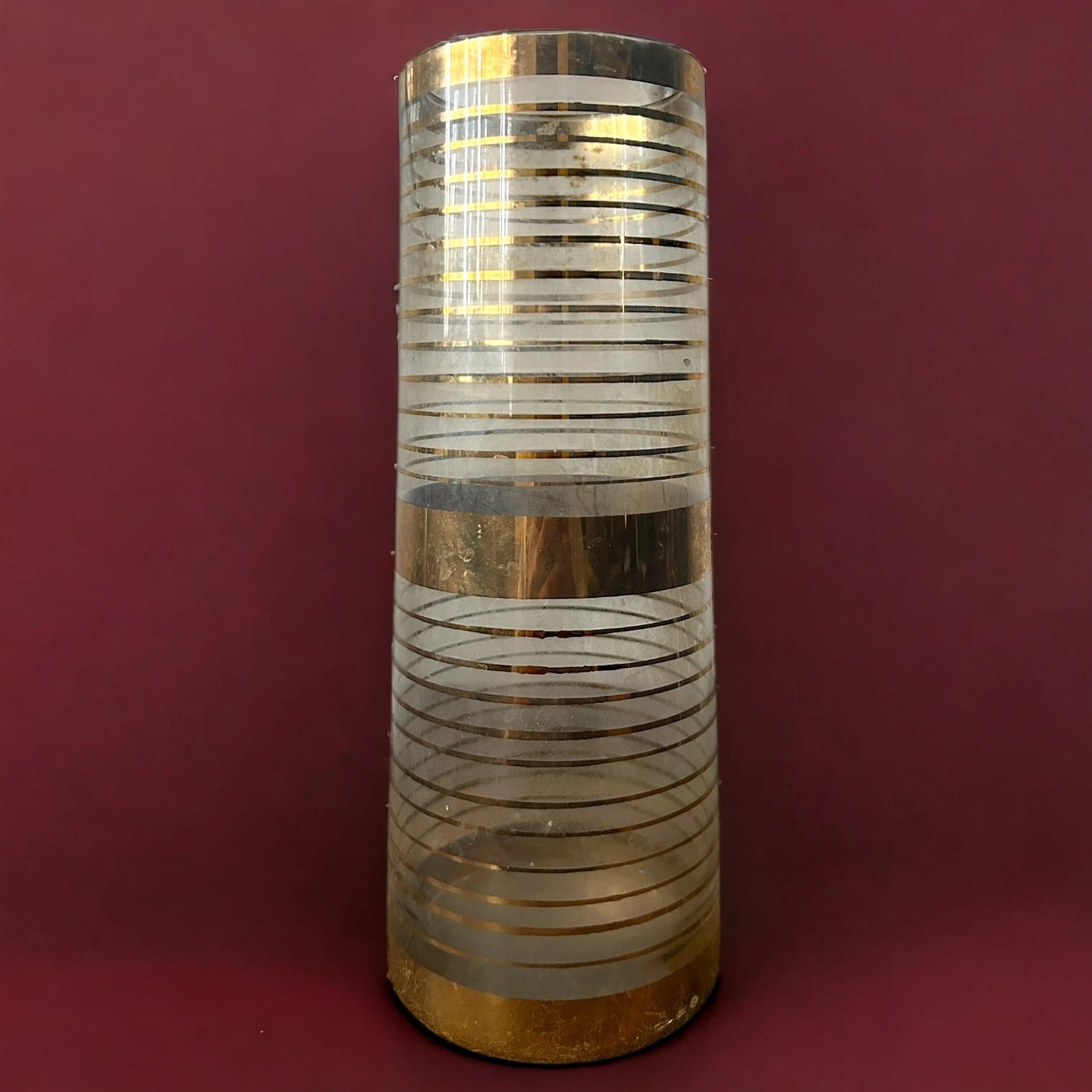 Mid Century Gold Banded Vase