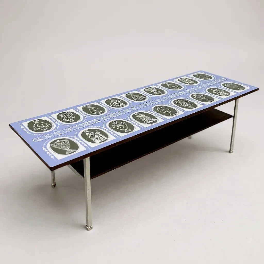 Mid-Century Formica Coffee Table with Retro Printed Top | 1960s Vintage Furniture