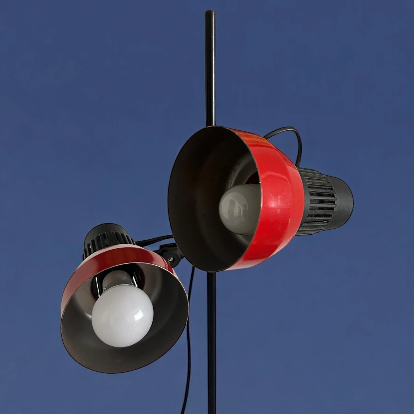 Mid Century Red and Black Floor Lamp
