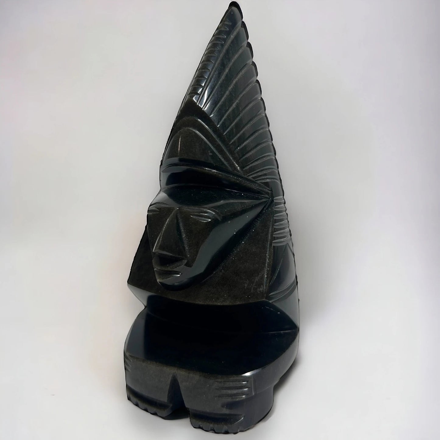 Vintage 1960s Aztec Obsidian Statue