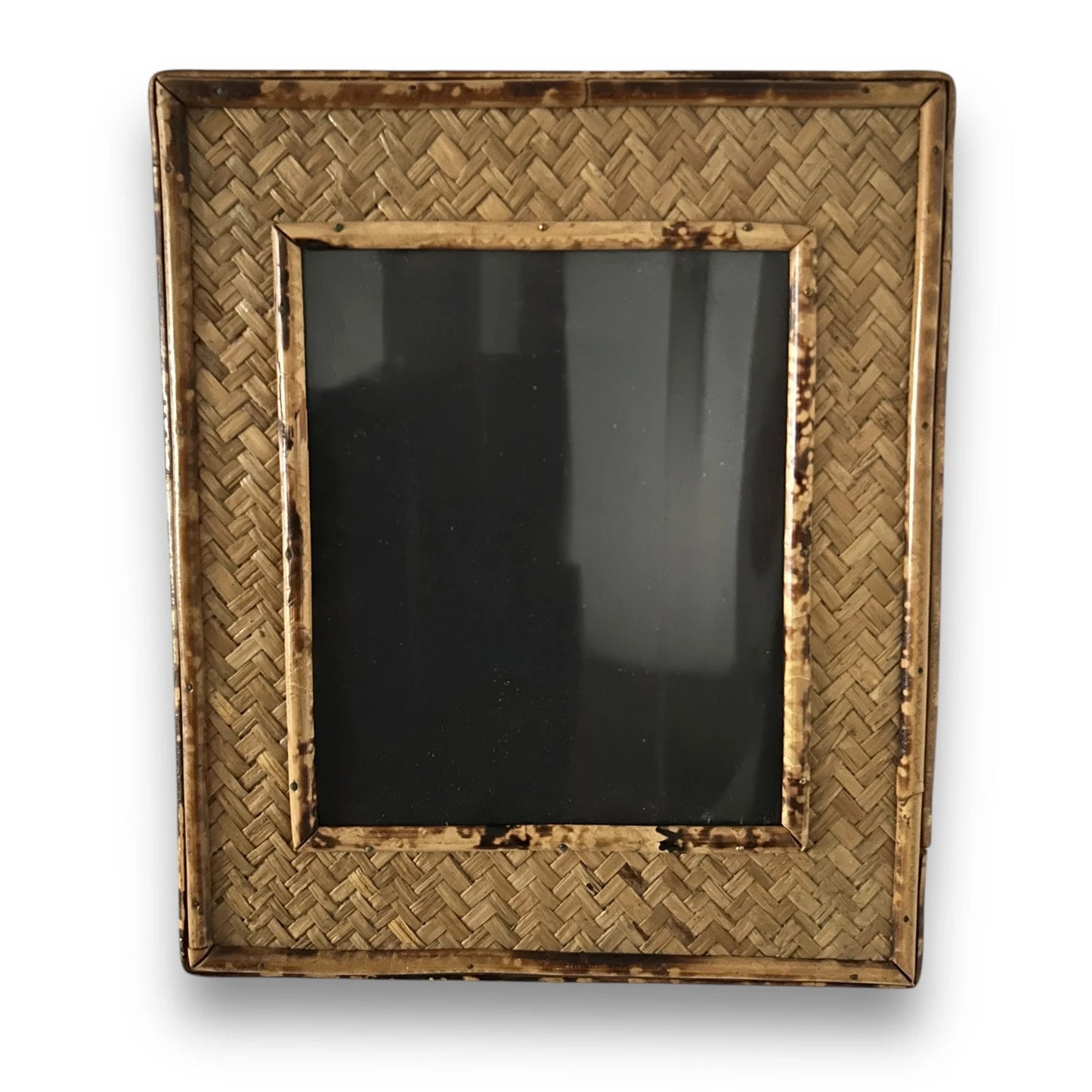 Vintage 1970s Tortoiseshell Bamboo Picture Frame