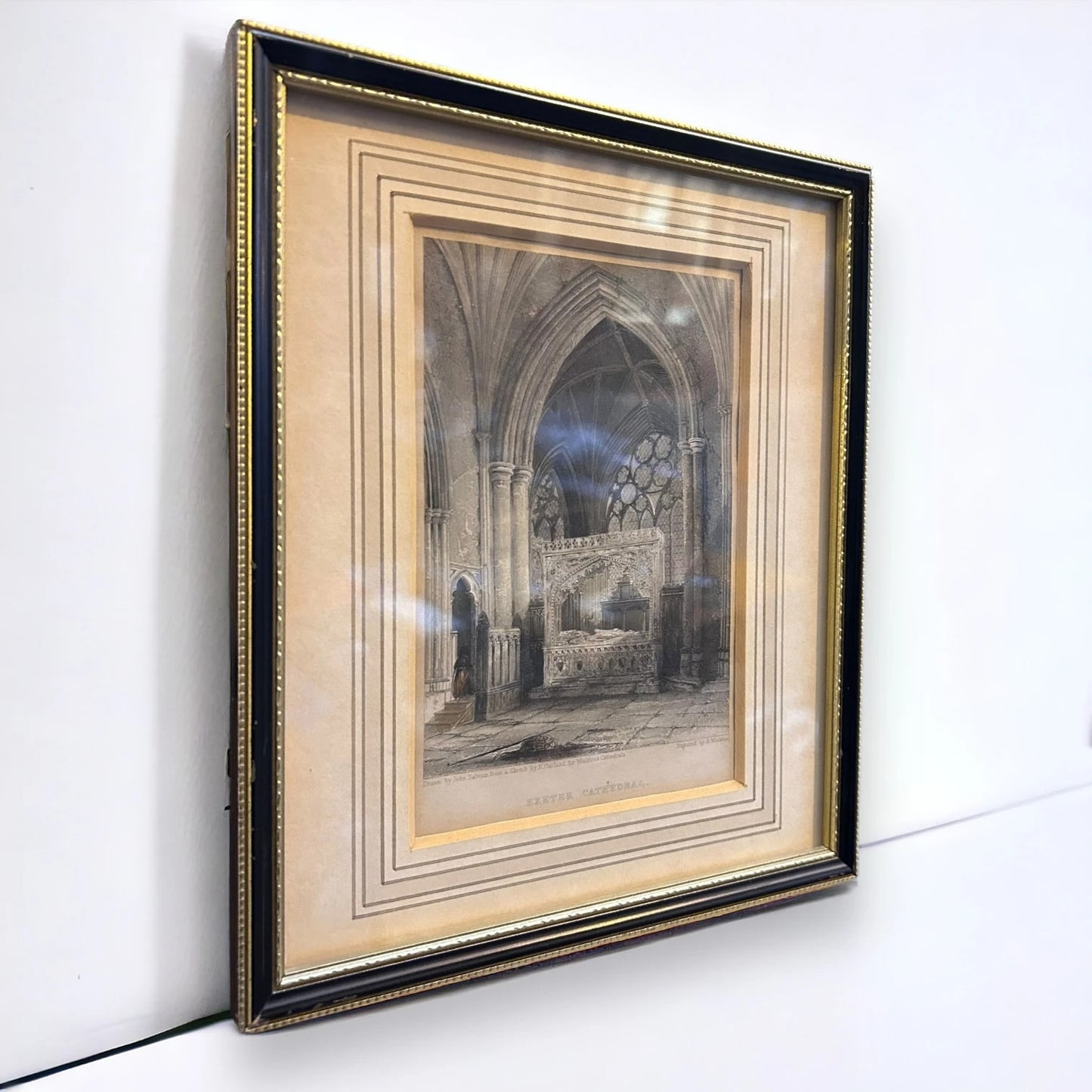 Vintage 1950s Exeter Church Framed Picture