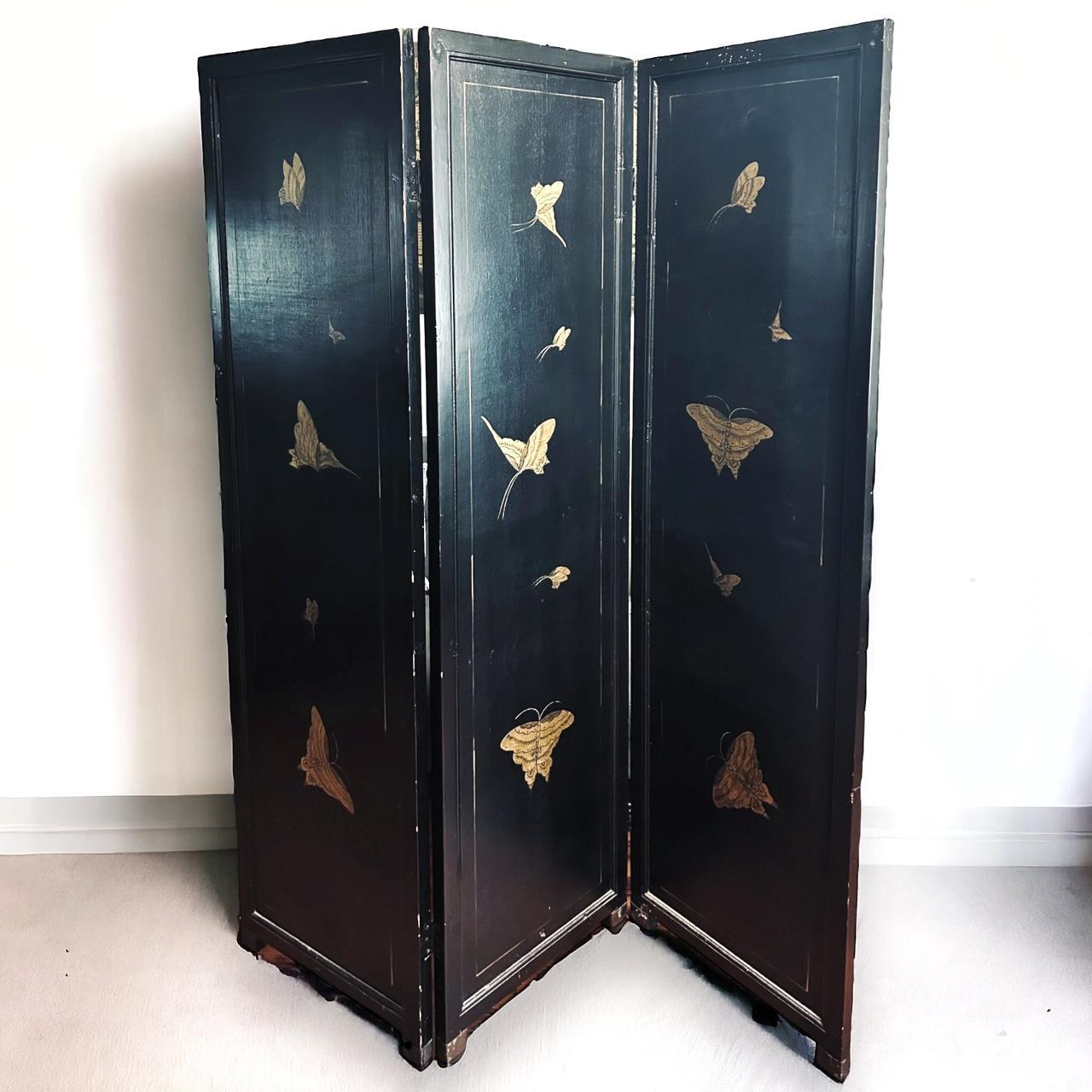 Antique Chinese Folding Screen Room Divider