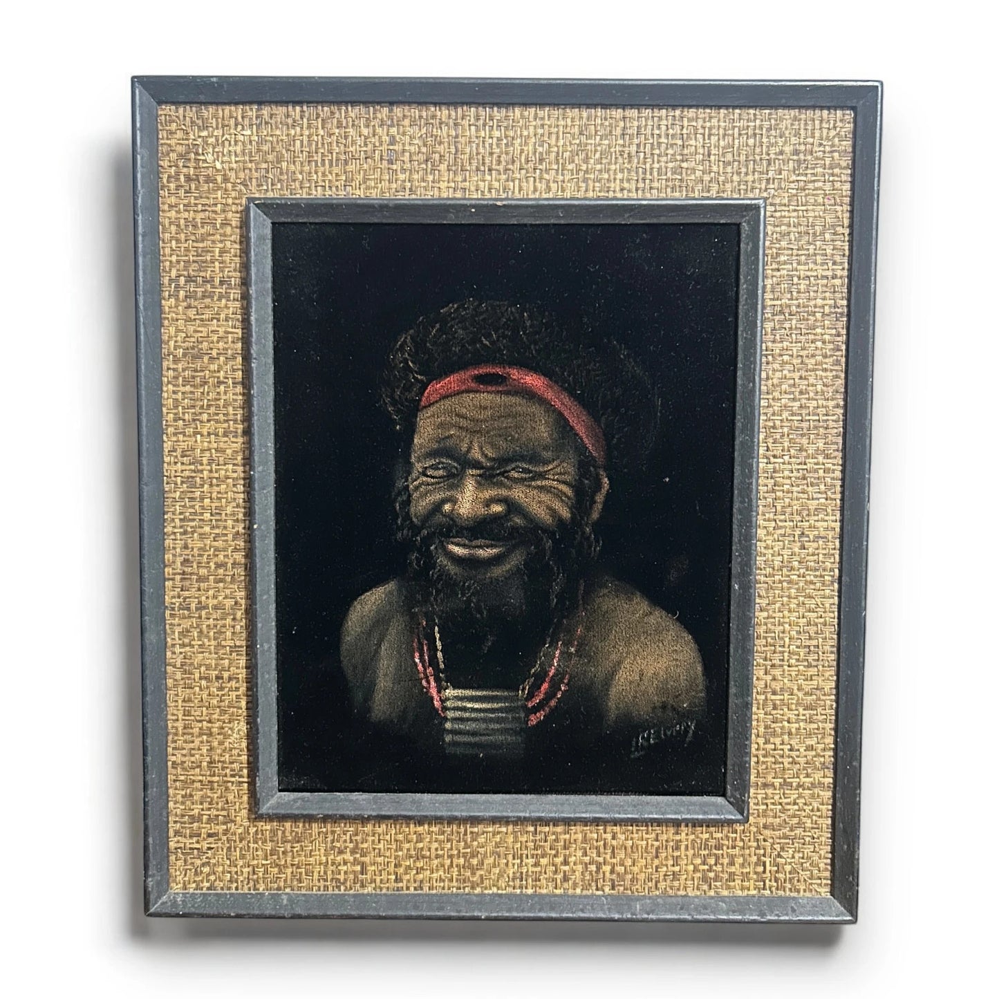 Vintage 1960s Aboriginal Traditional Man Painting