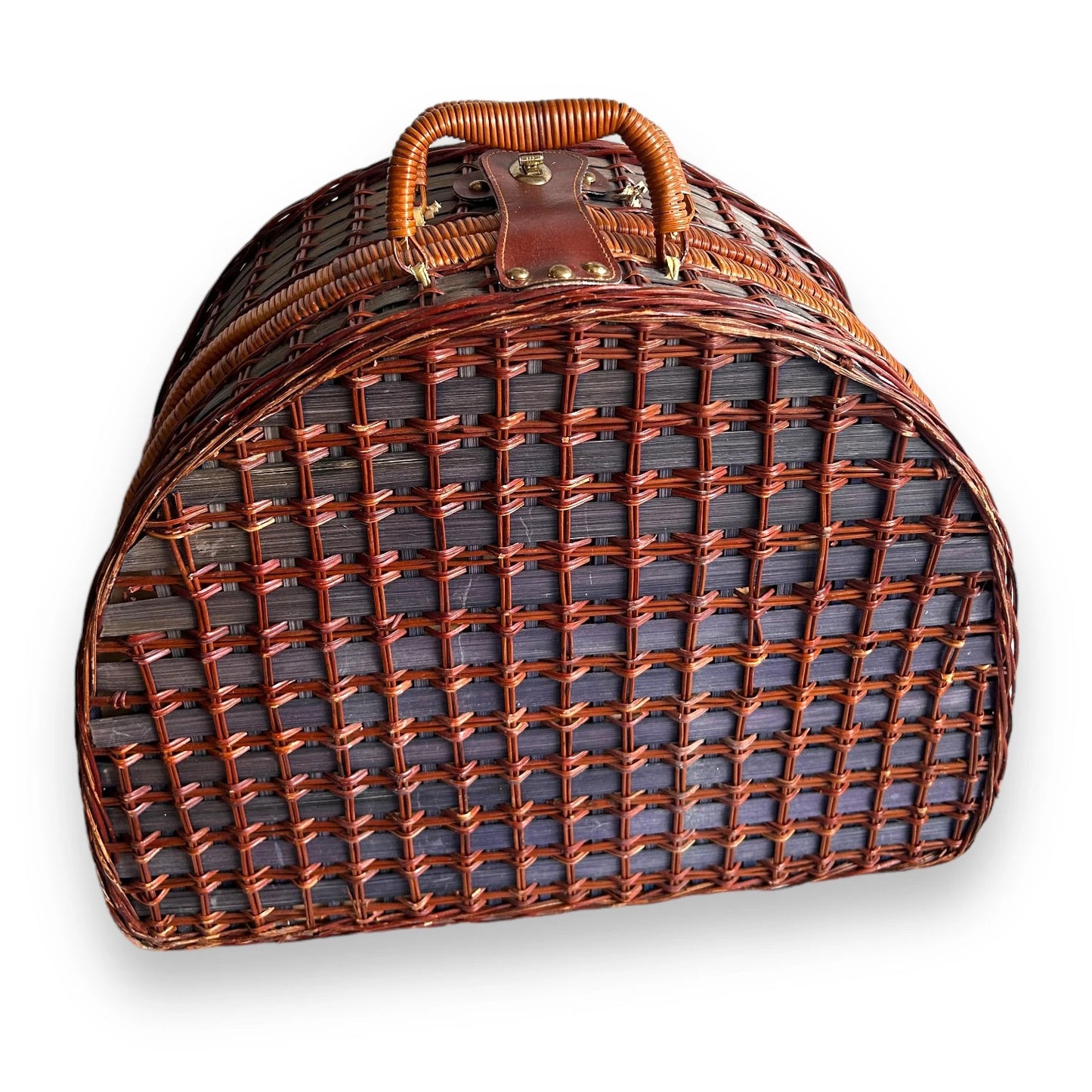 Mid century wicker picnic basket