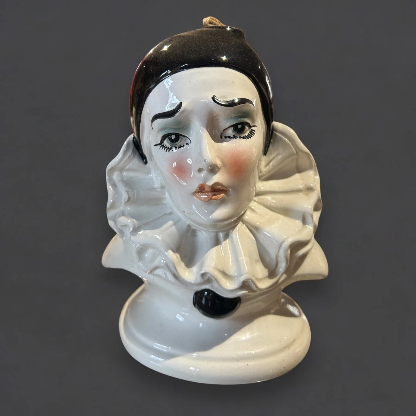 Mid Century Pierrot clown statue bust