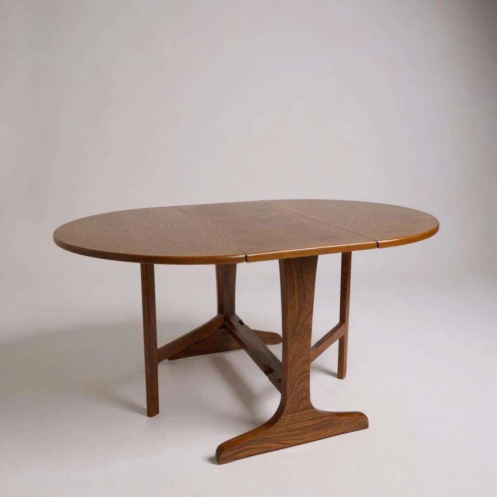 Mid Century Modern Nathan Teak Small Drop Leaf Table