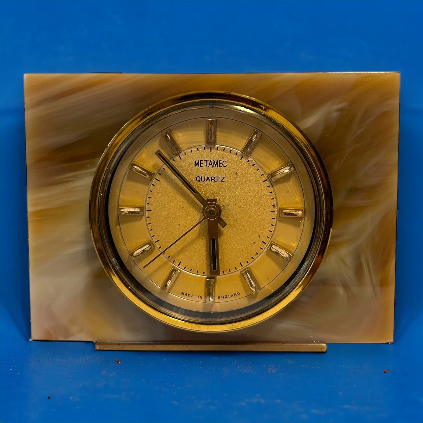 Mid Century Metamec Onyx Table Clock