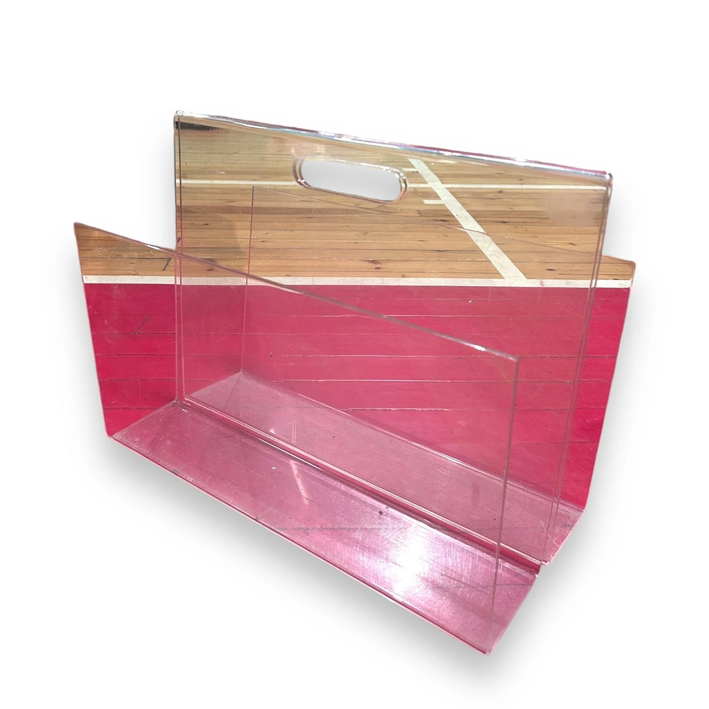 Mid century transparent magazine rack