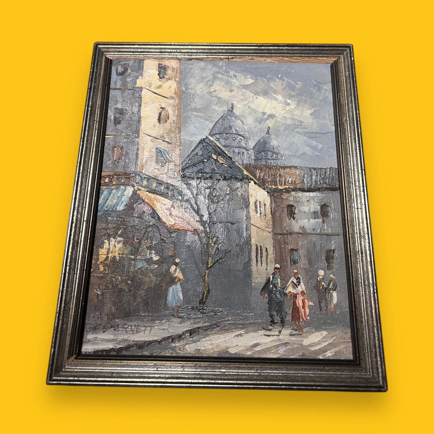 Mid century Caroline Burnett oil painting framed