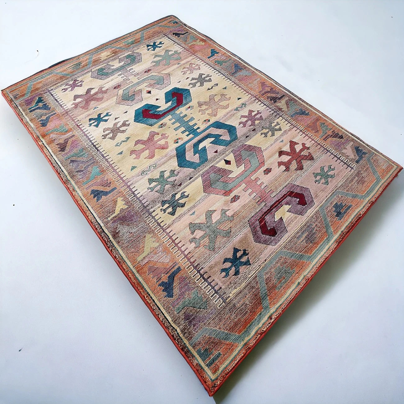Traditional Persian Abstract Geometric Oriental Rug