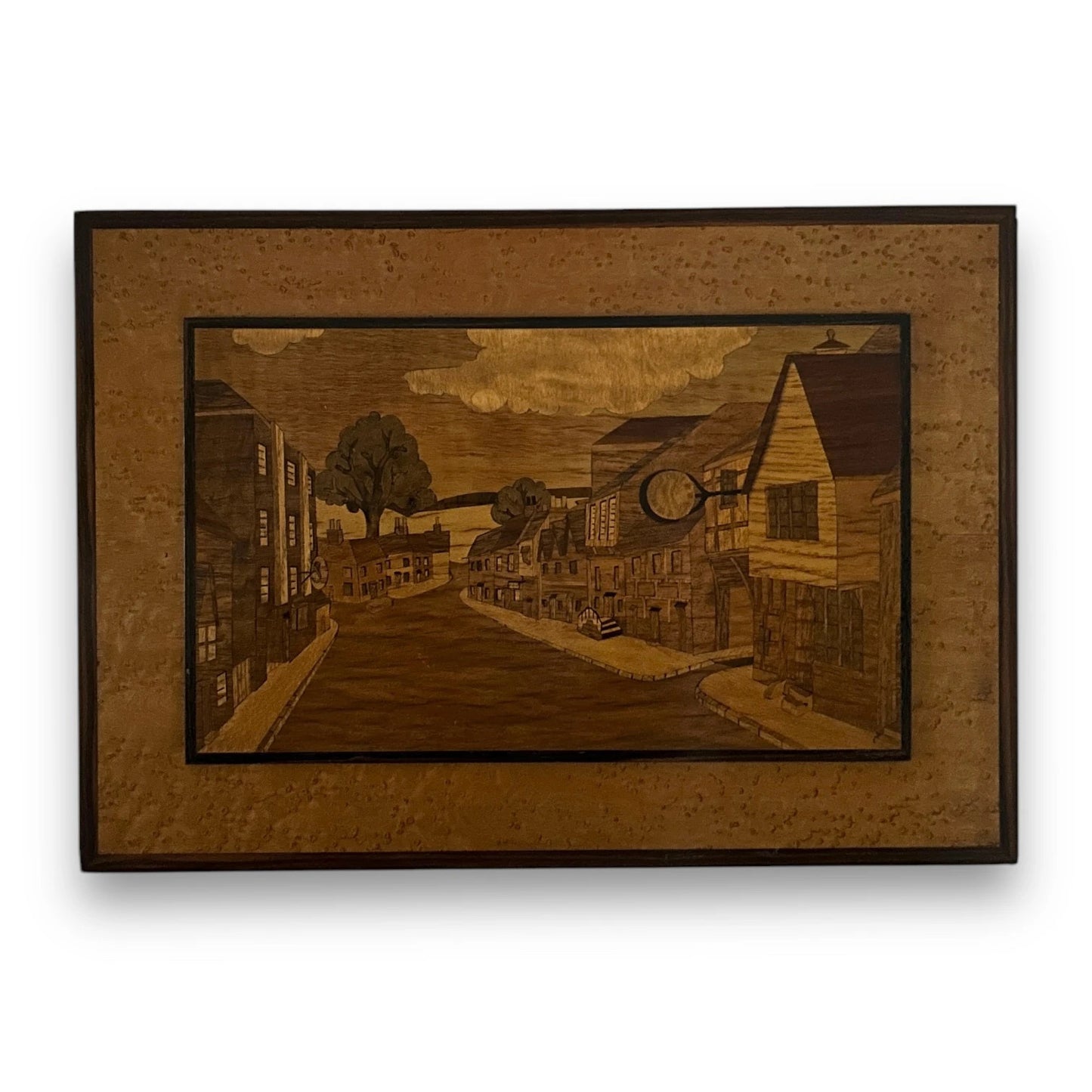 Mid Century Marquetry Wood Picture