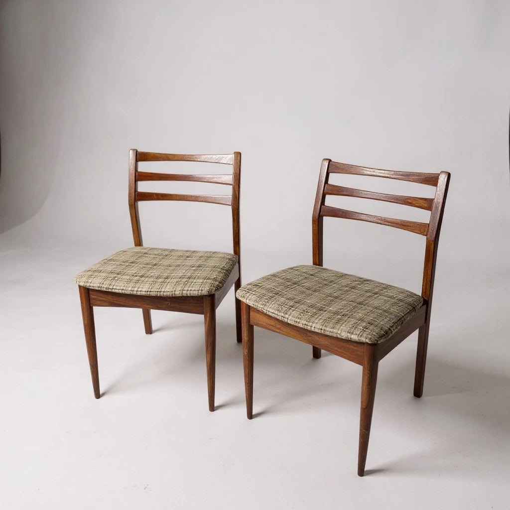 Pair of G Plan Mid Century Modern Dining Chairs – Low Back Horizontal Slat Chairs