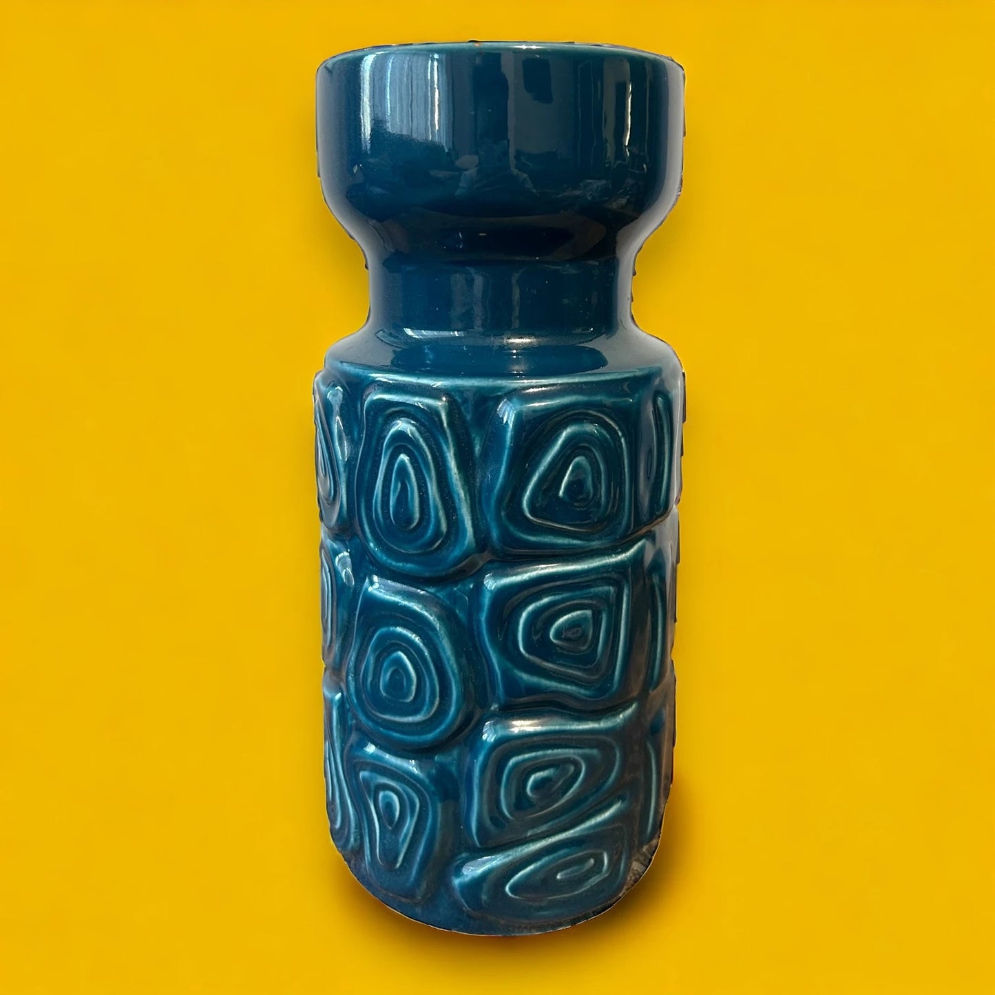 Mid Century Arthur Wood Blue Lava Vase