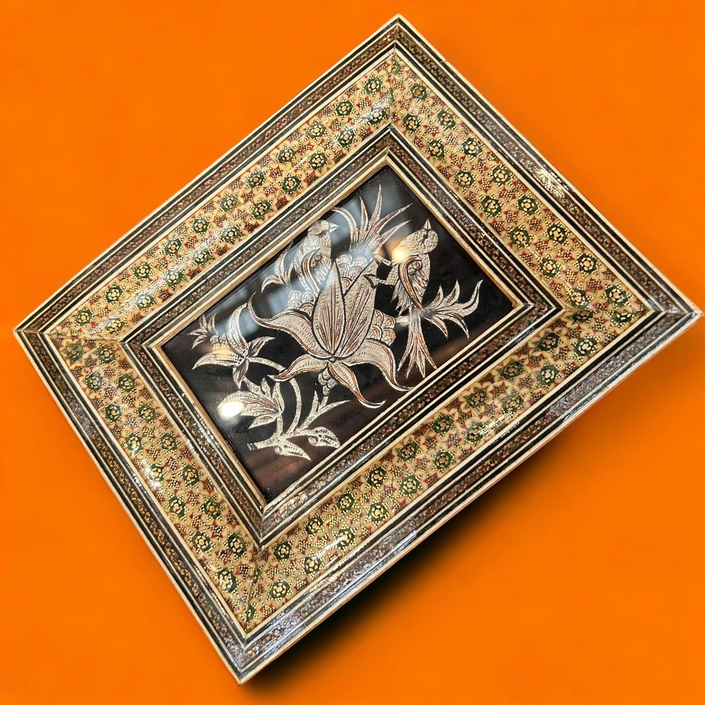 Vintage 1950s Copper Nature Persian Frame