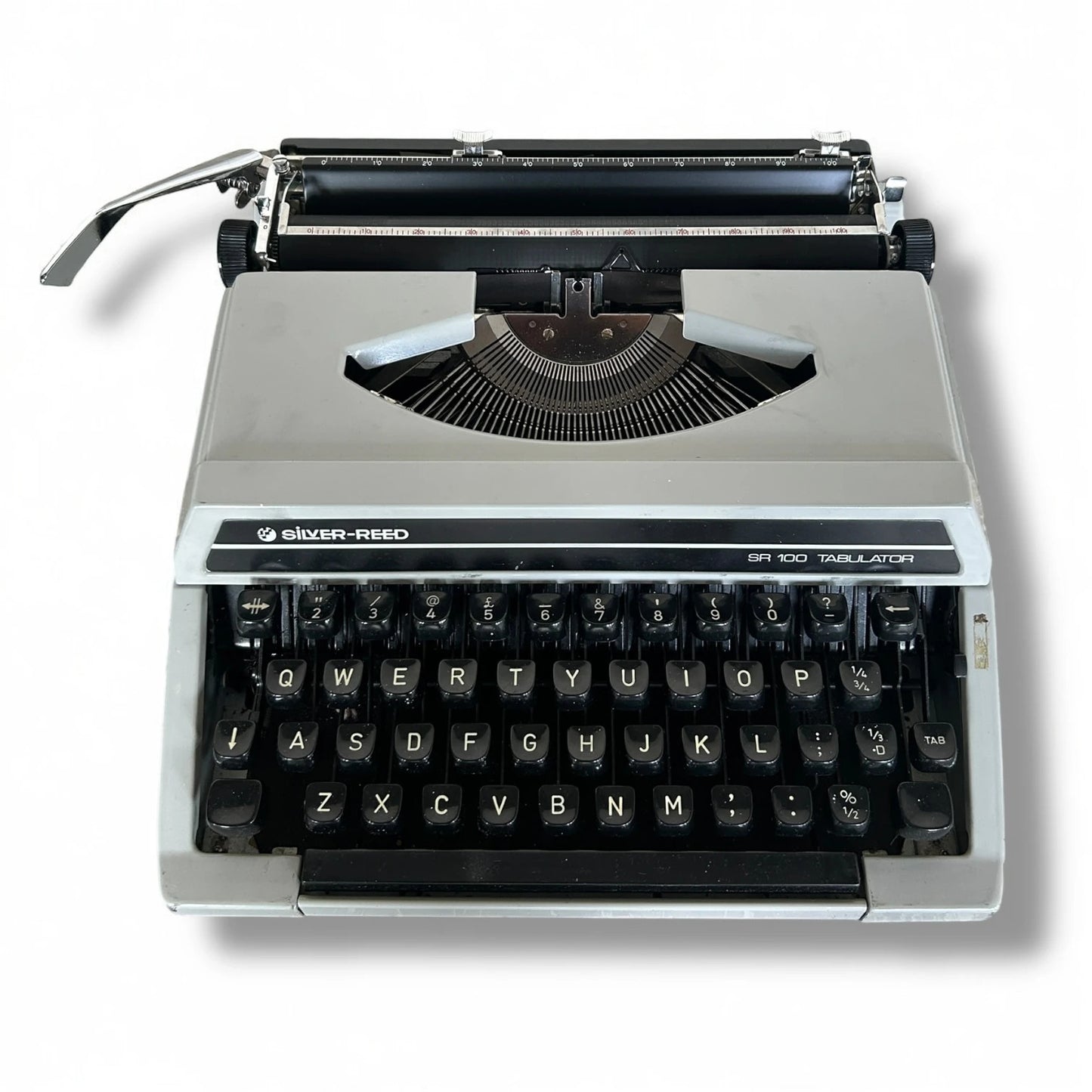 Mid Century Modern Silver Reed Portable Typewriter