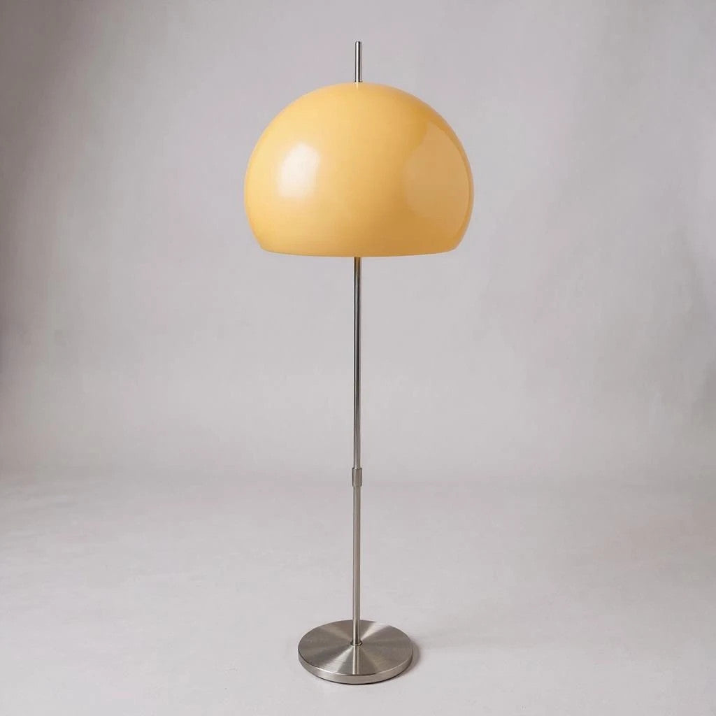 Mid Century Guzzini Mushroom Floor Lamp | Fibreglass & Chrome Vintage Lighting