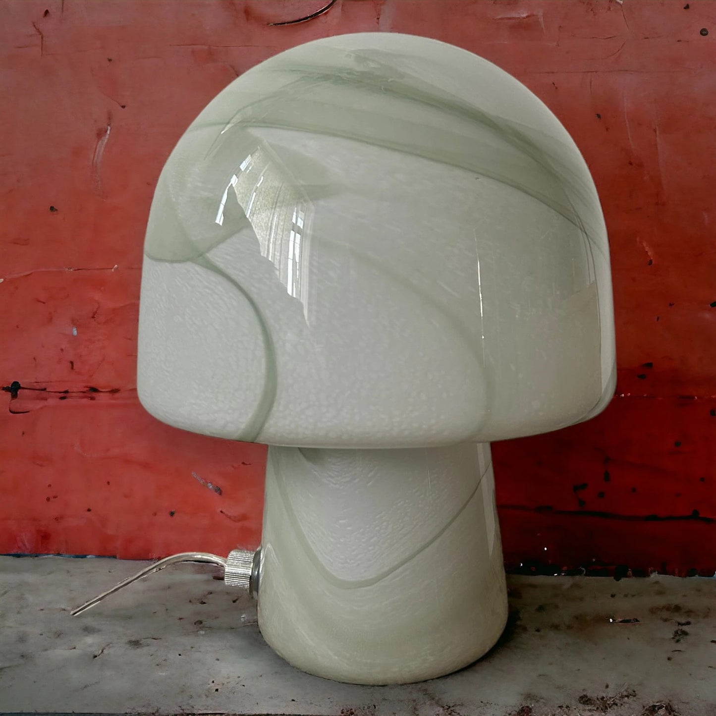 Vintage Sage Green Mushroom Lamp