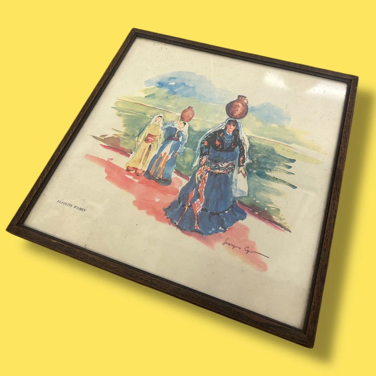 Vintage Lebanese Watercolour by Georges Cyr Framed Print