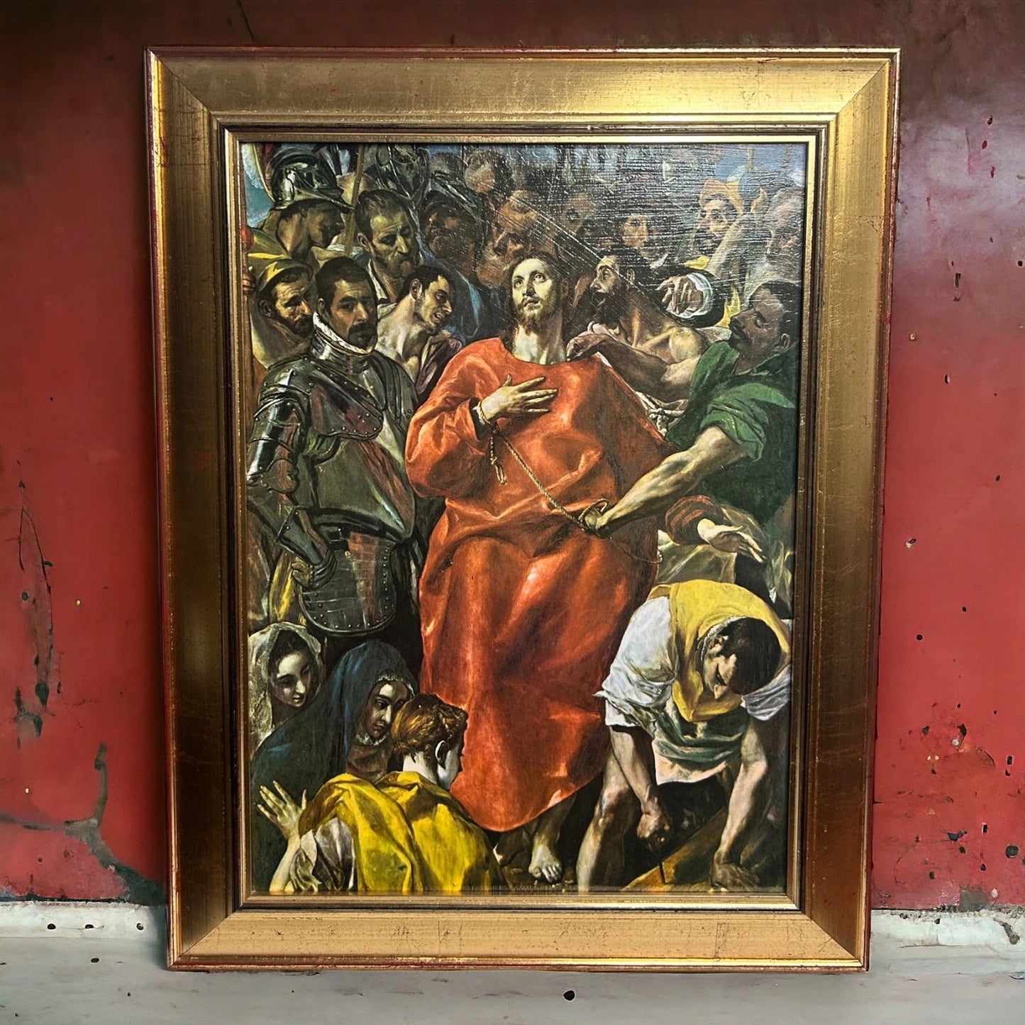 Vintage 1980s The Disrobing of Christ Framed Picture