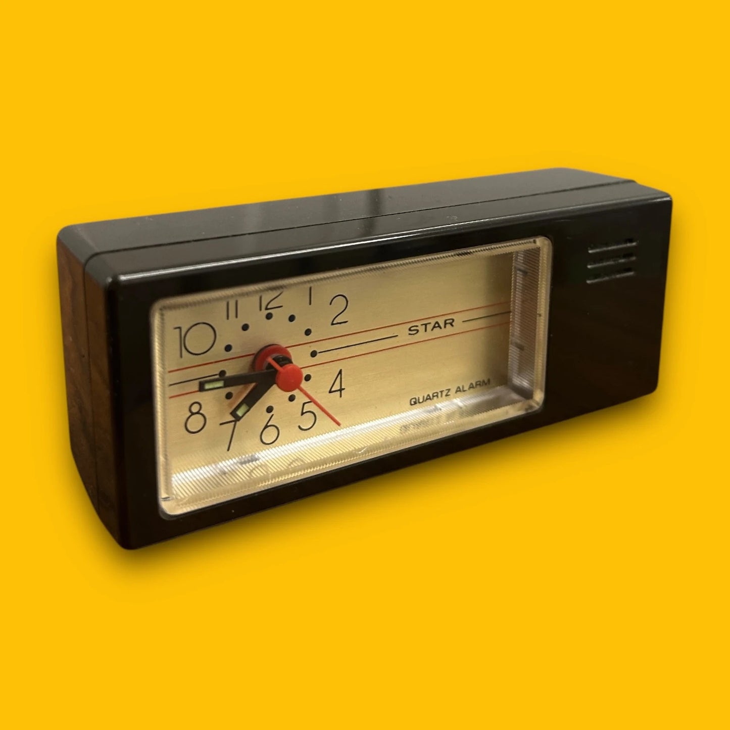 Vintage 80s Brown Star Mini Clock
