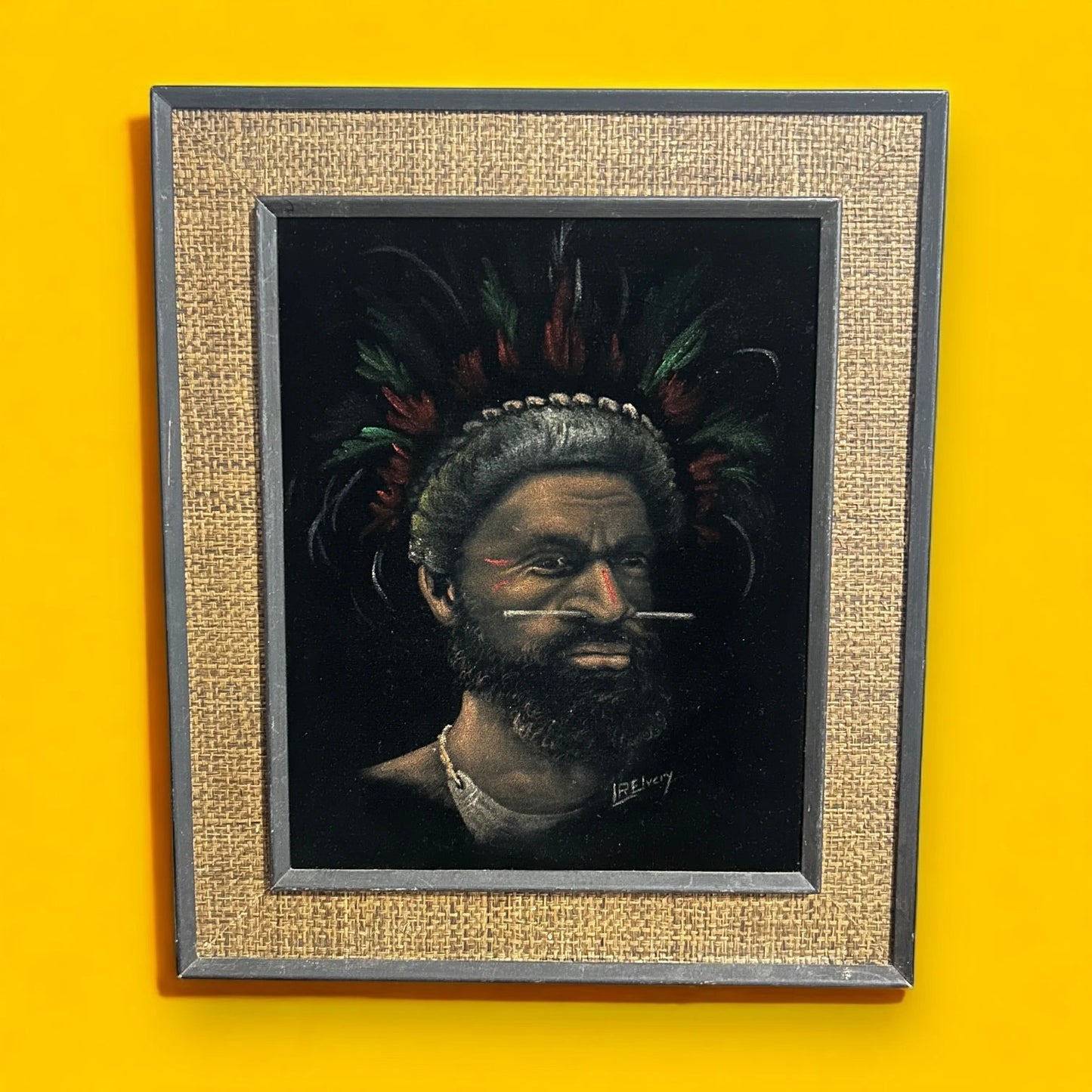 Vintage 1960s Aboriginal Art Traditional Man Painting