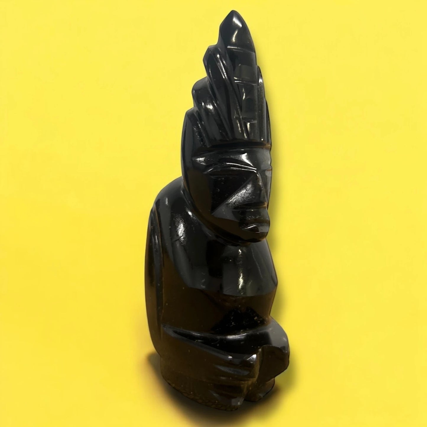 Vintage 1960s Aztec Obsidian Statue