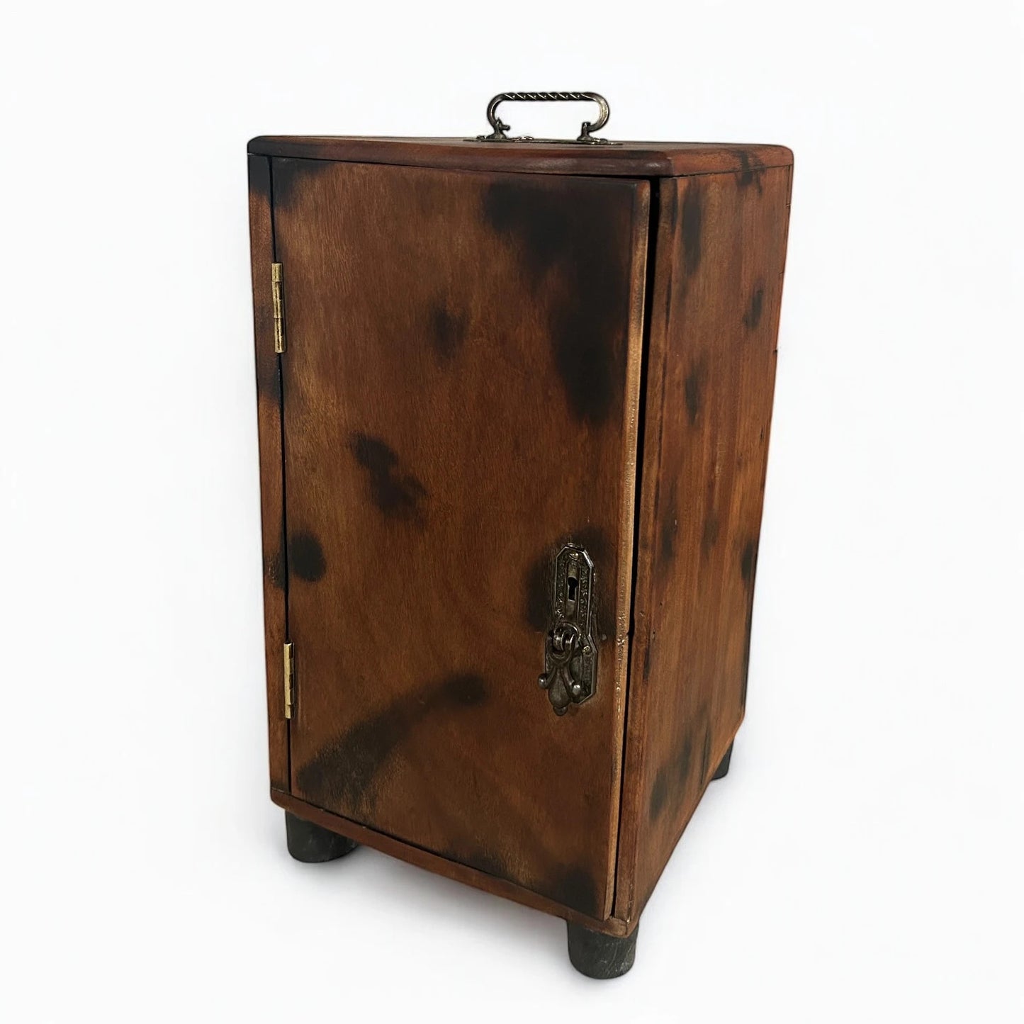 Antique Wood and Brass Japanese Cabinet