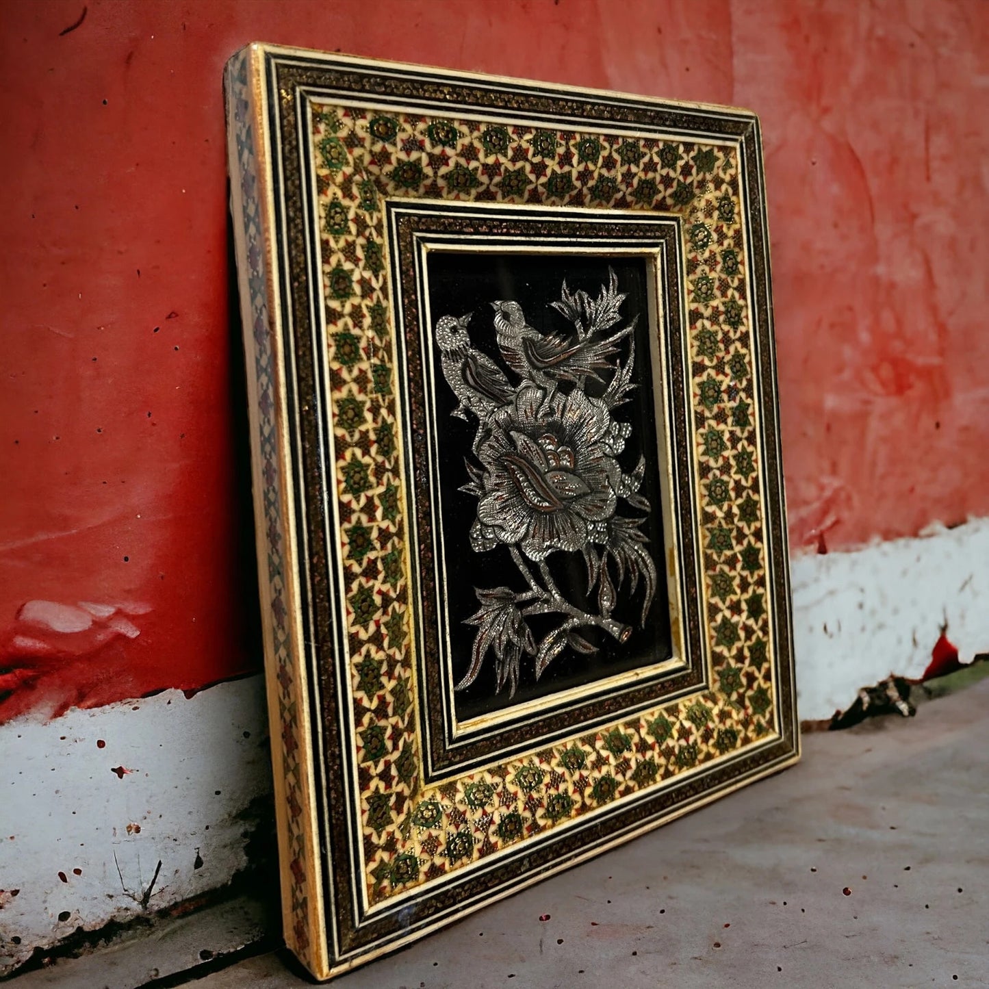 Vintage 1960s Persian Copper Detail Framed Art