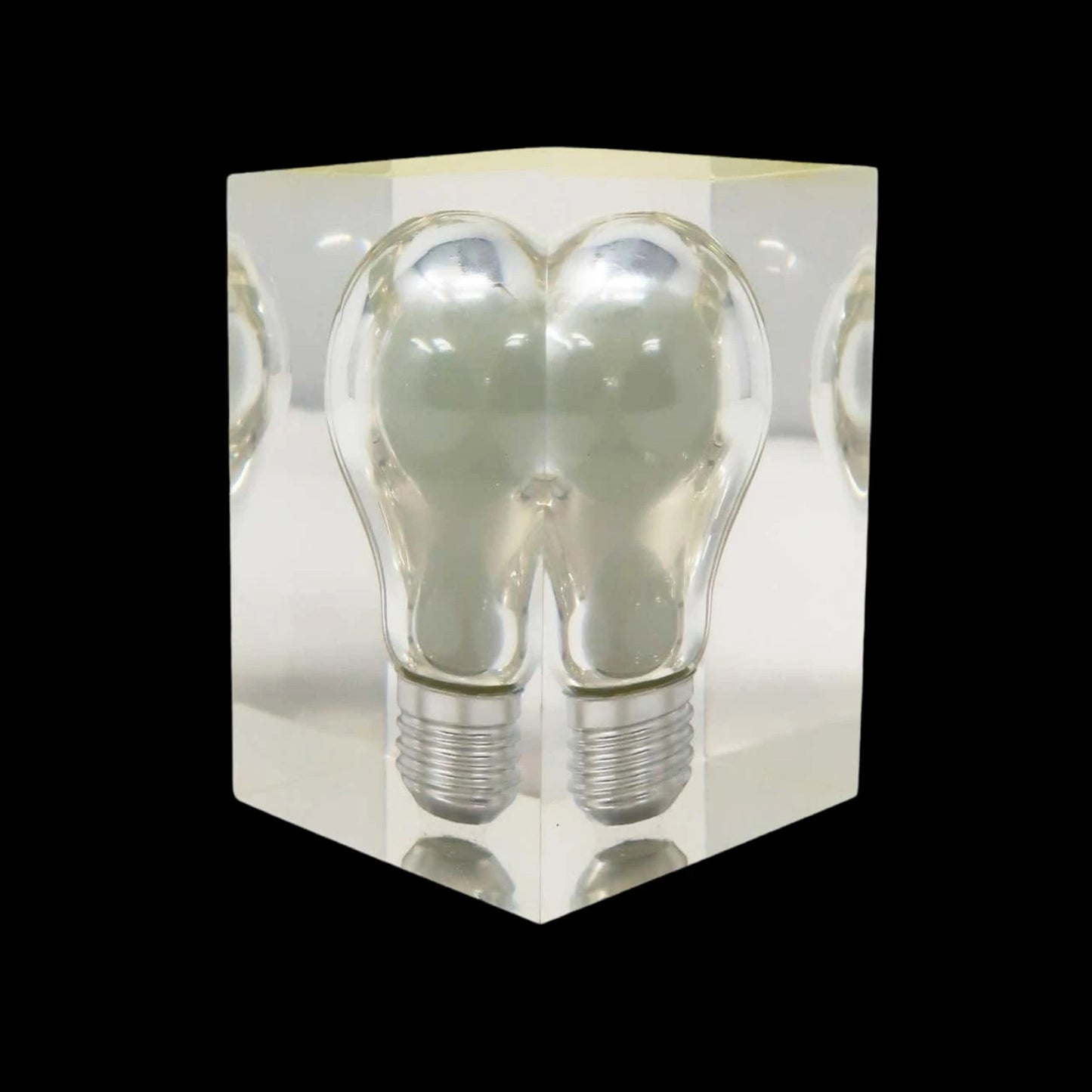 Mid Century Lucite Lightbulb Glow in the Dark Sculpture by Pierre Giraudon