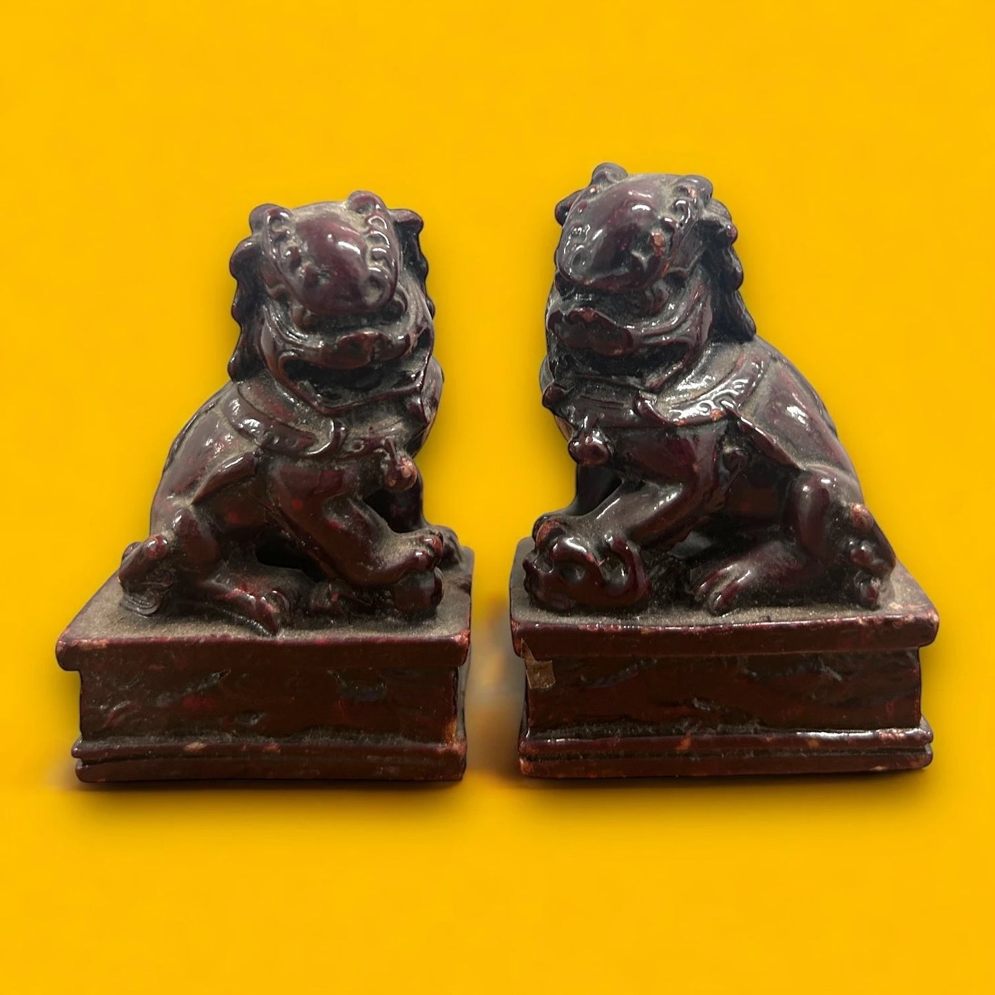 Vintage 1980s Foo Dog Statues