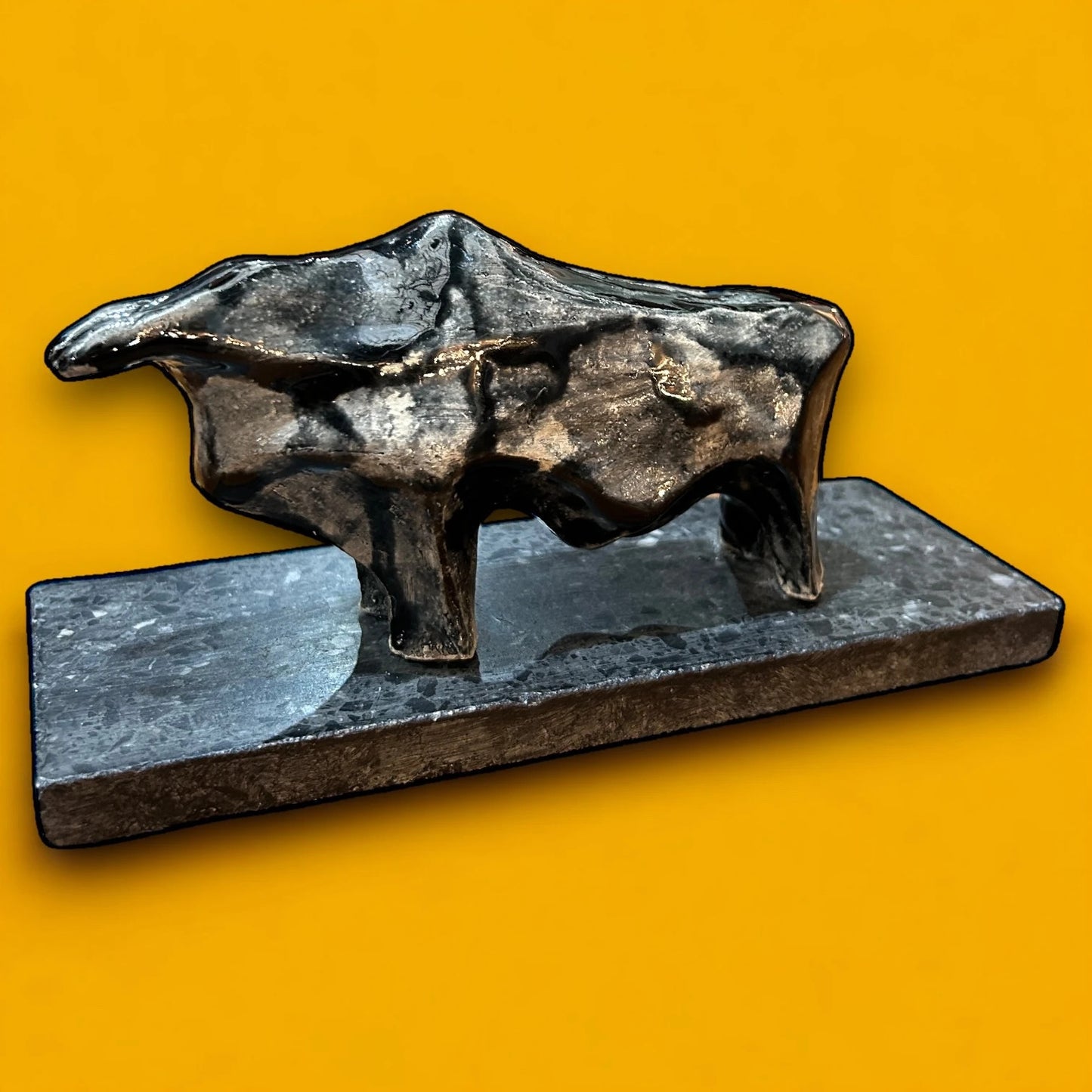 Mid Century Abstract Bull Sculpture