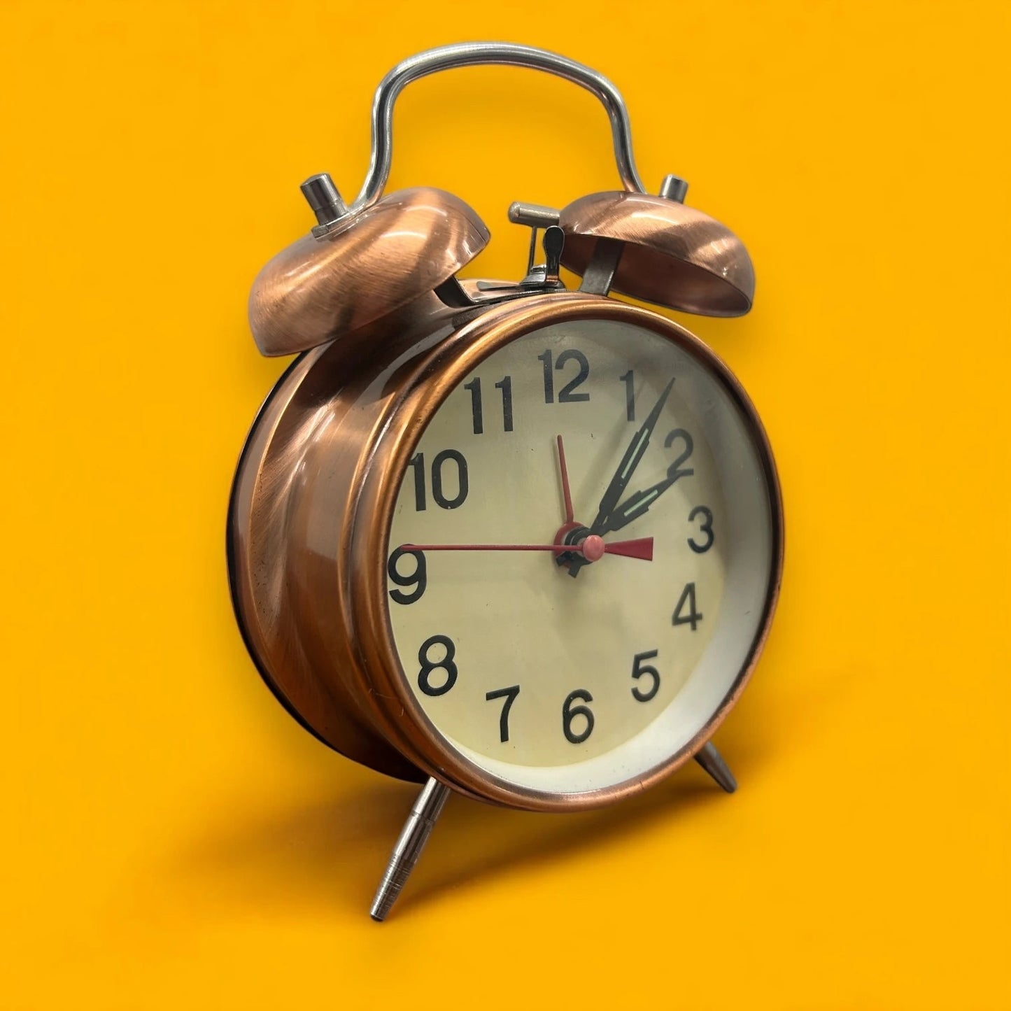 Vintage 1980s Copper Alarm Clock