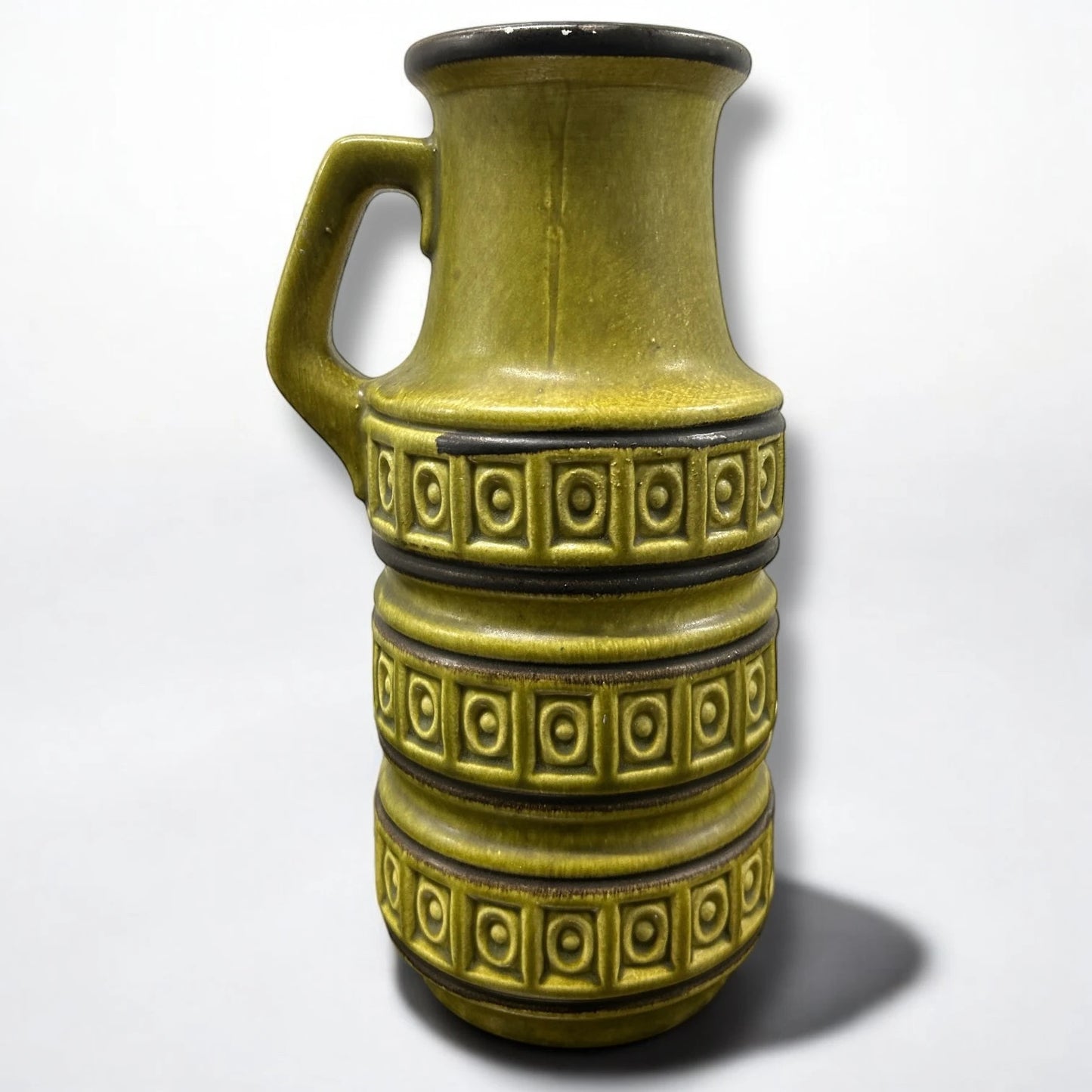 Mid Century West German Scheurich Green Vase