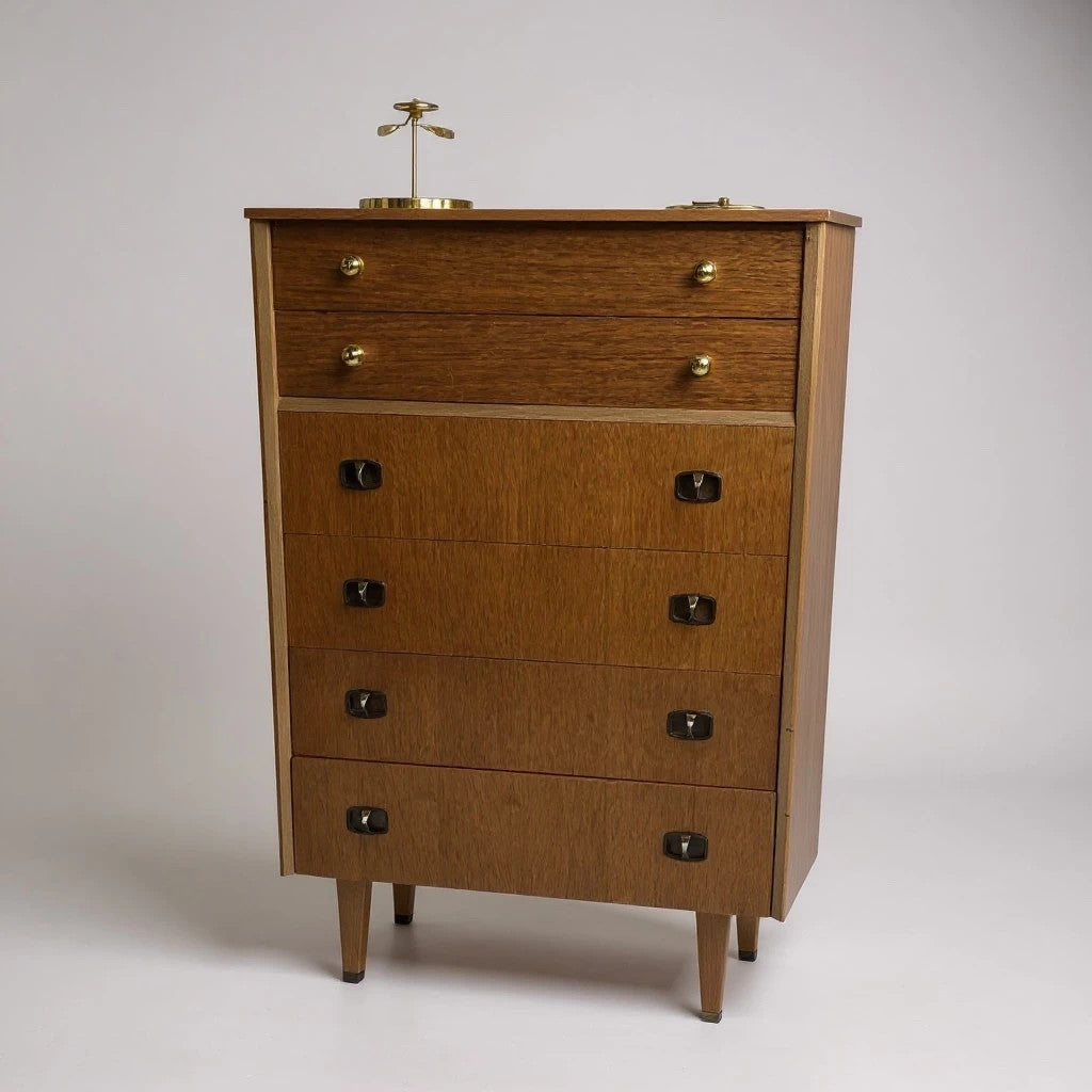Mid-Century Limelight Tallboy Chest of Drawers – 1960s Vintage