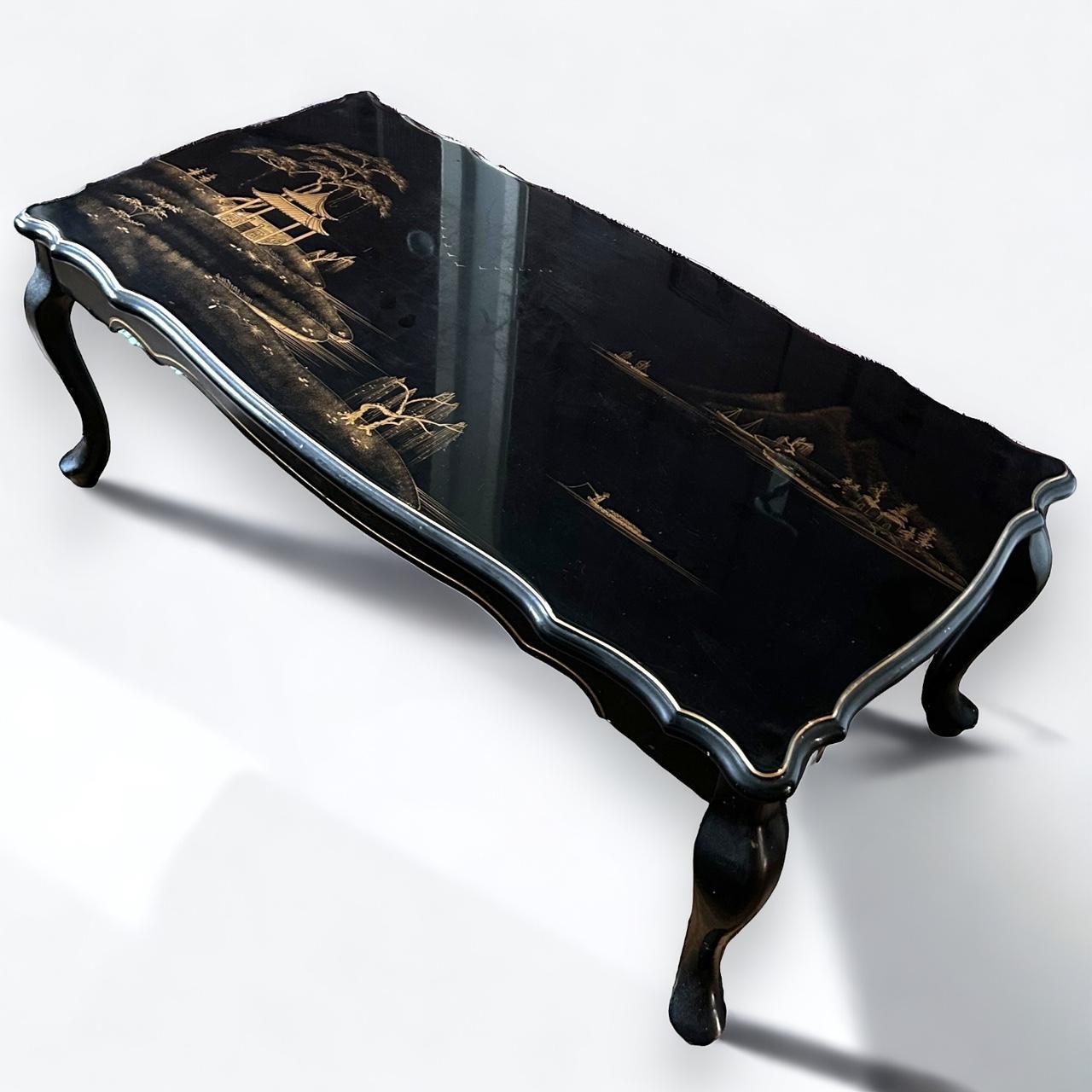 Antique Chinese Lacquered Chinoiserie Coffee Table