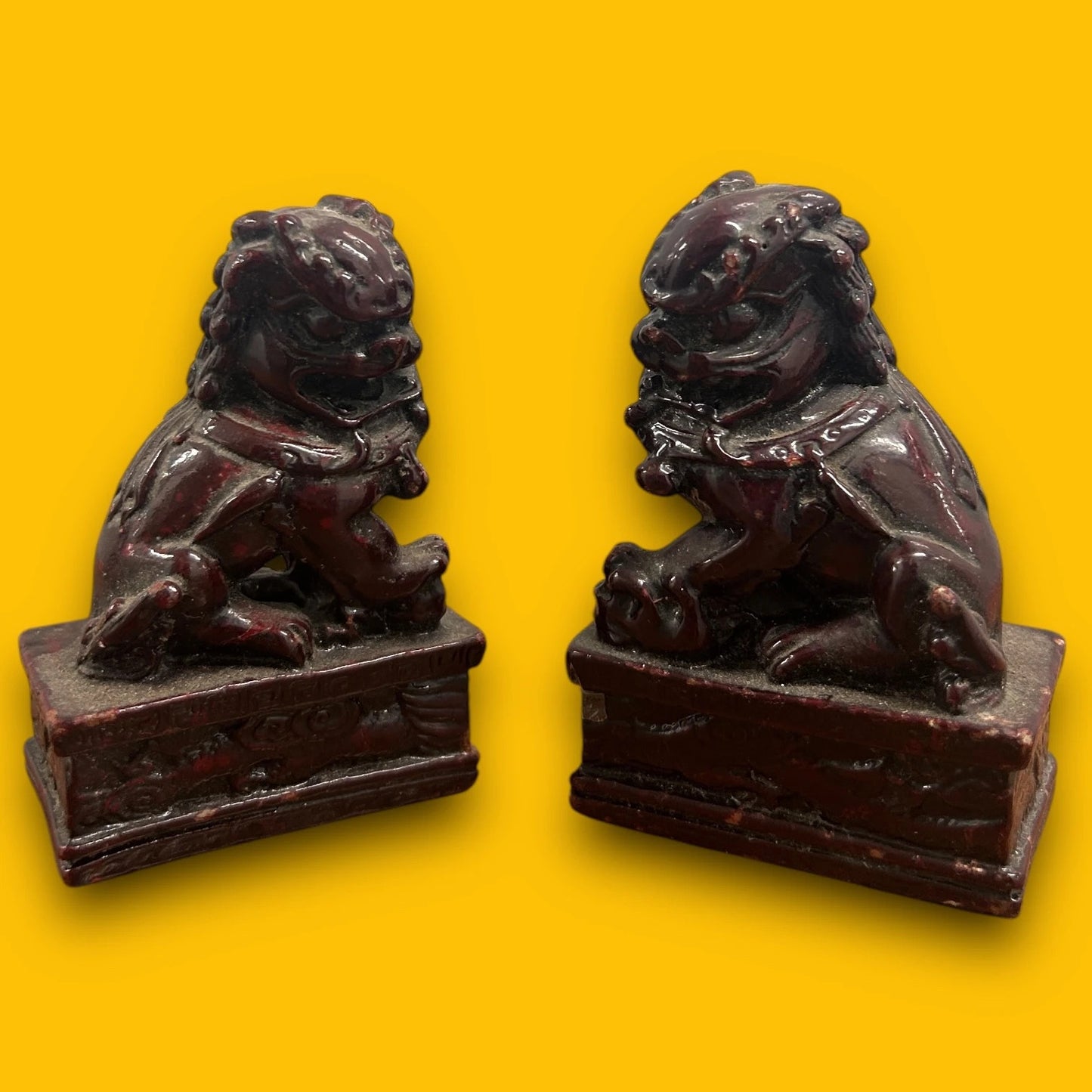 Vintage 1980s Foo Dog Statues