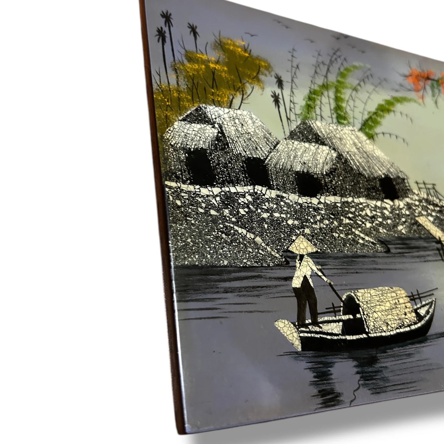 Mid Century Vietnamese Lacquer Painting
