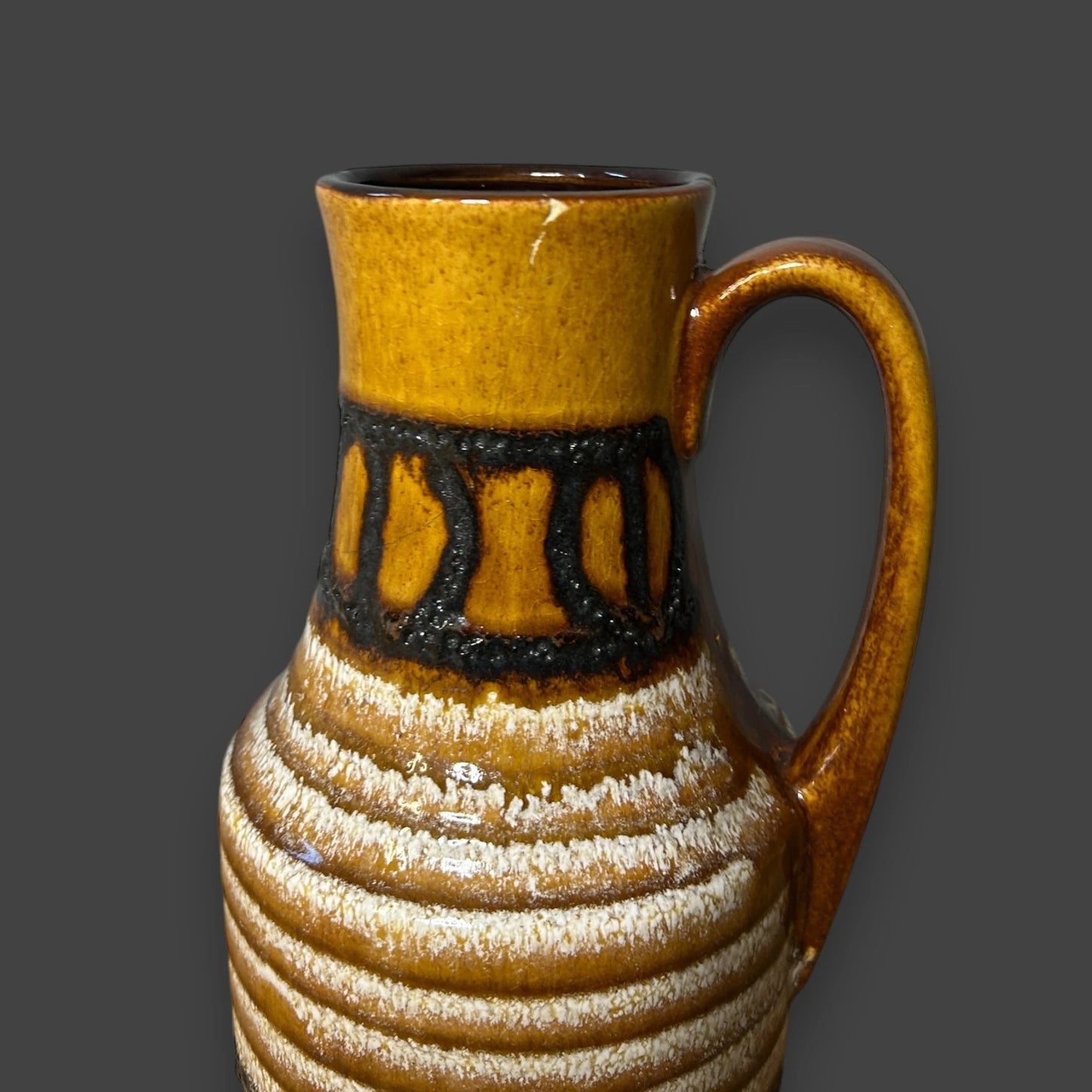 Mid Century West German Fat Lava Vase
