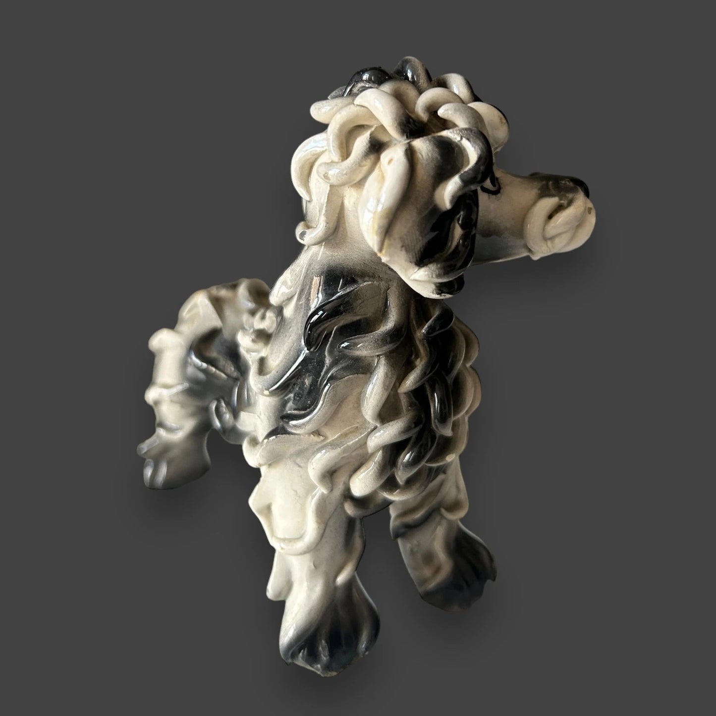 Mid Century Italian Ceramic Spaghetti Haired Scruffy Scottie Terrier Dog