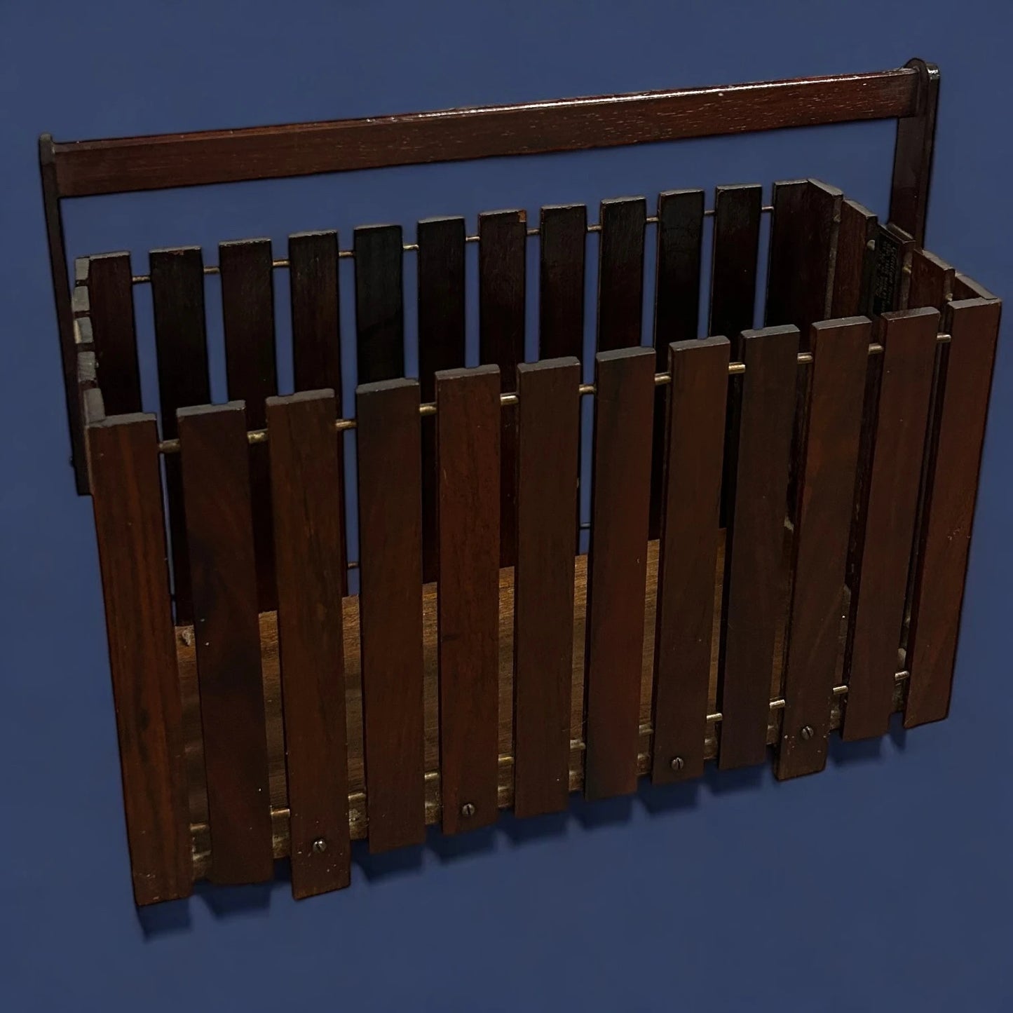 Mid Century Rosewood Slatted Magazine Rack