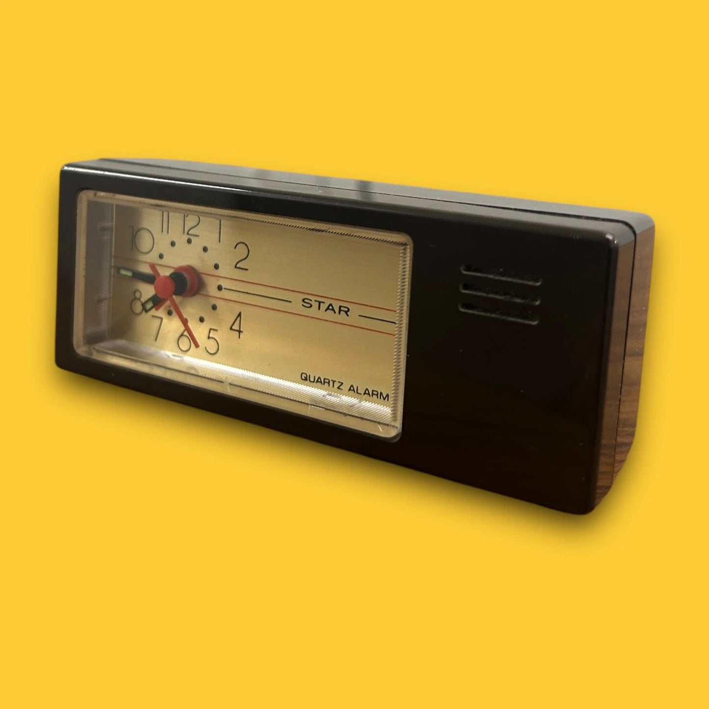 Vintage 80s Brown Star Mini Clock