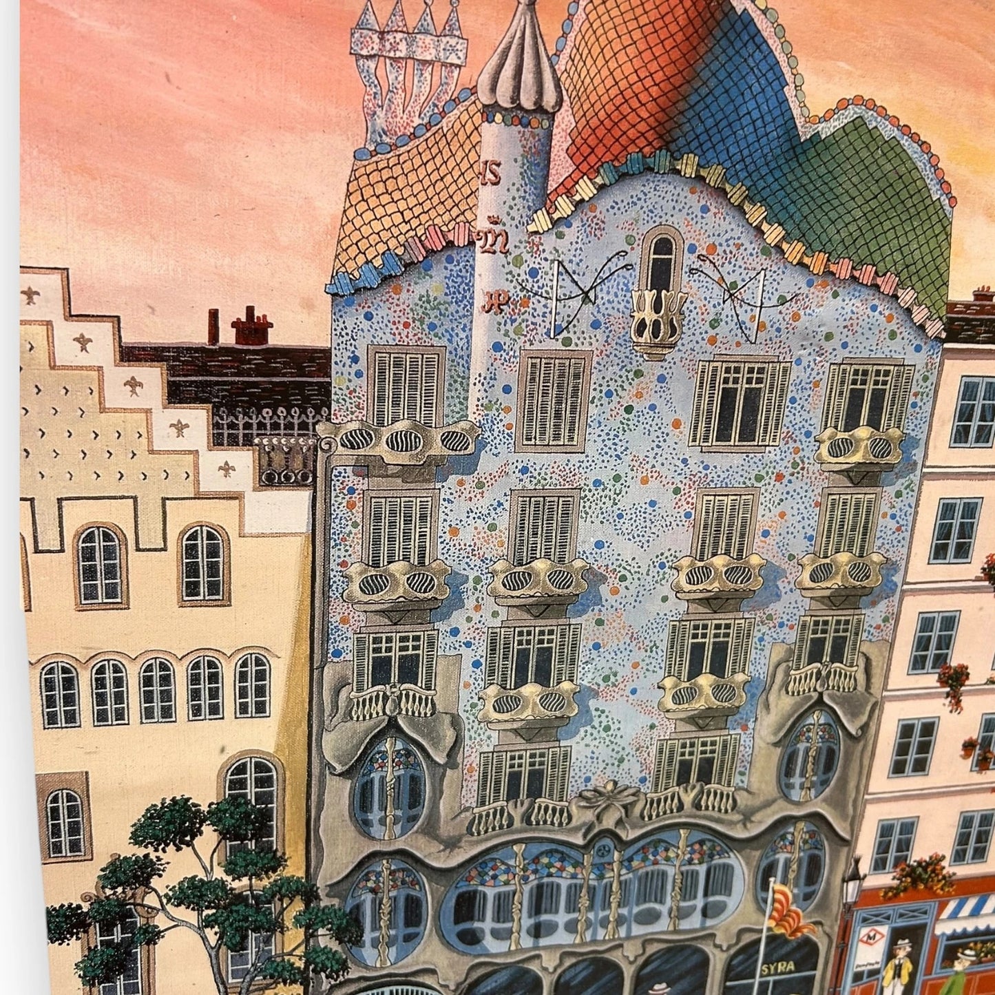 Vintage 90s Antoni Gaudi Framed Poster