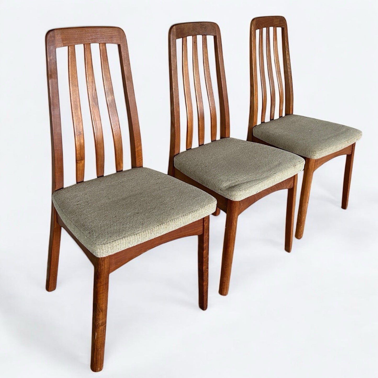 Set 3 Vintage Mid Century Modern Teak Dining Chairs Benny Linden